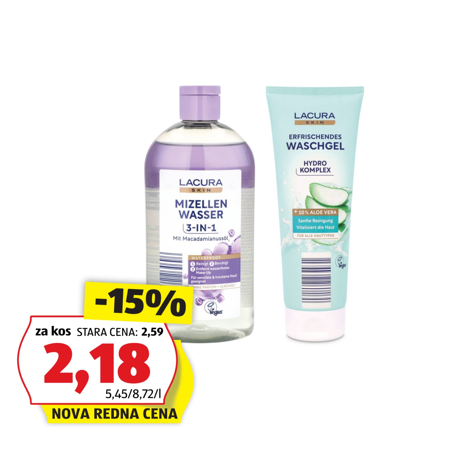 LACURA Micelarna voda/gel za čiščenje obraza