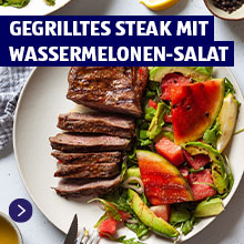 Gegrilltes Steak mit Wassermelonen-Salat