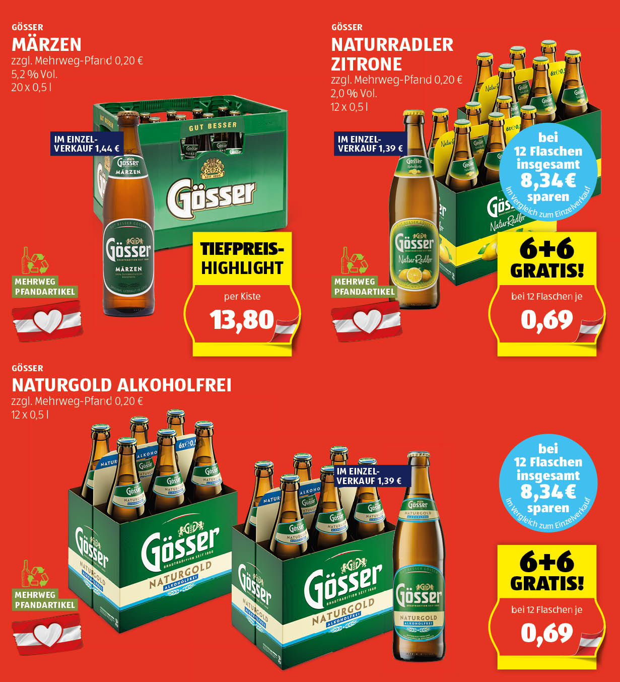 Bis zu -50 % auf Gösser sparen!