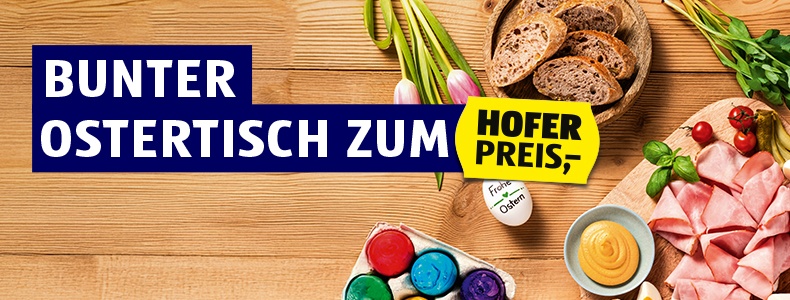 Bunter Ostertisch zum HOFER Preis
