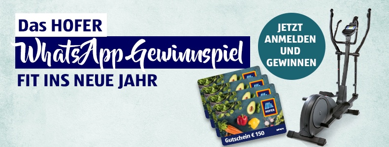 Das HOFER WhatsApp Gewinnspiel - Fit ins neue Jahr