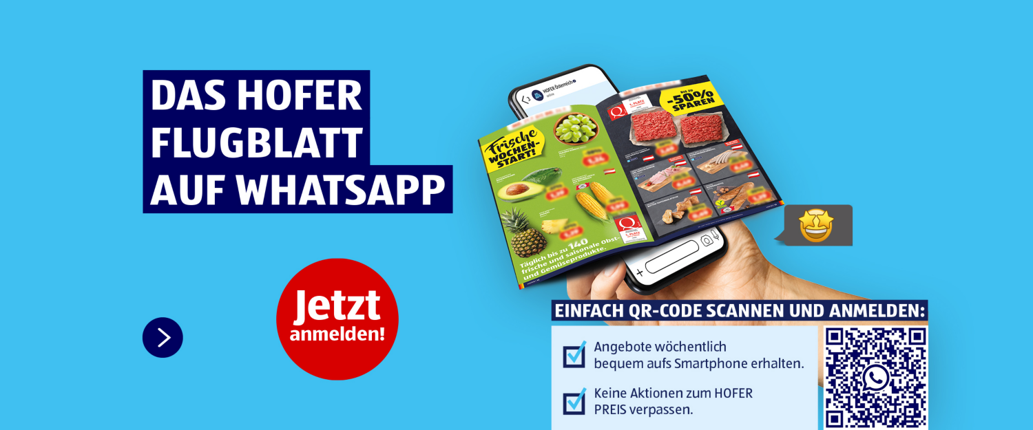 Keine Angebote mehr verpassen und sparen zum HOFER PREIS.