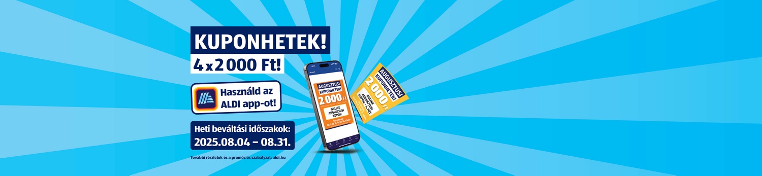 ALDI KUPONAKCIÓ - Augusztus