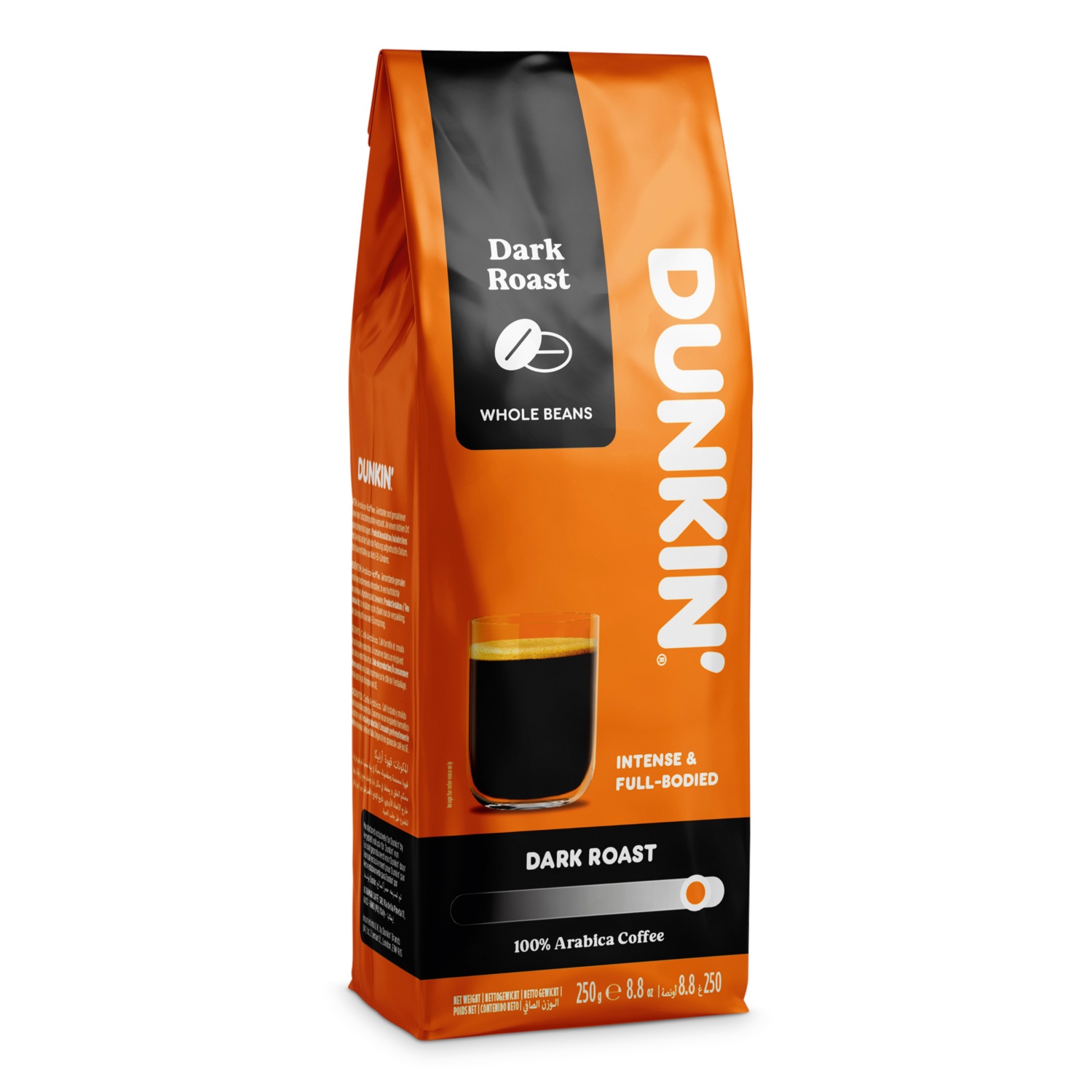 DUNKIN’ Szemes kávé, Dark Roast, 250 g