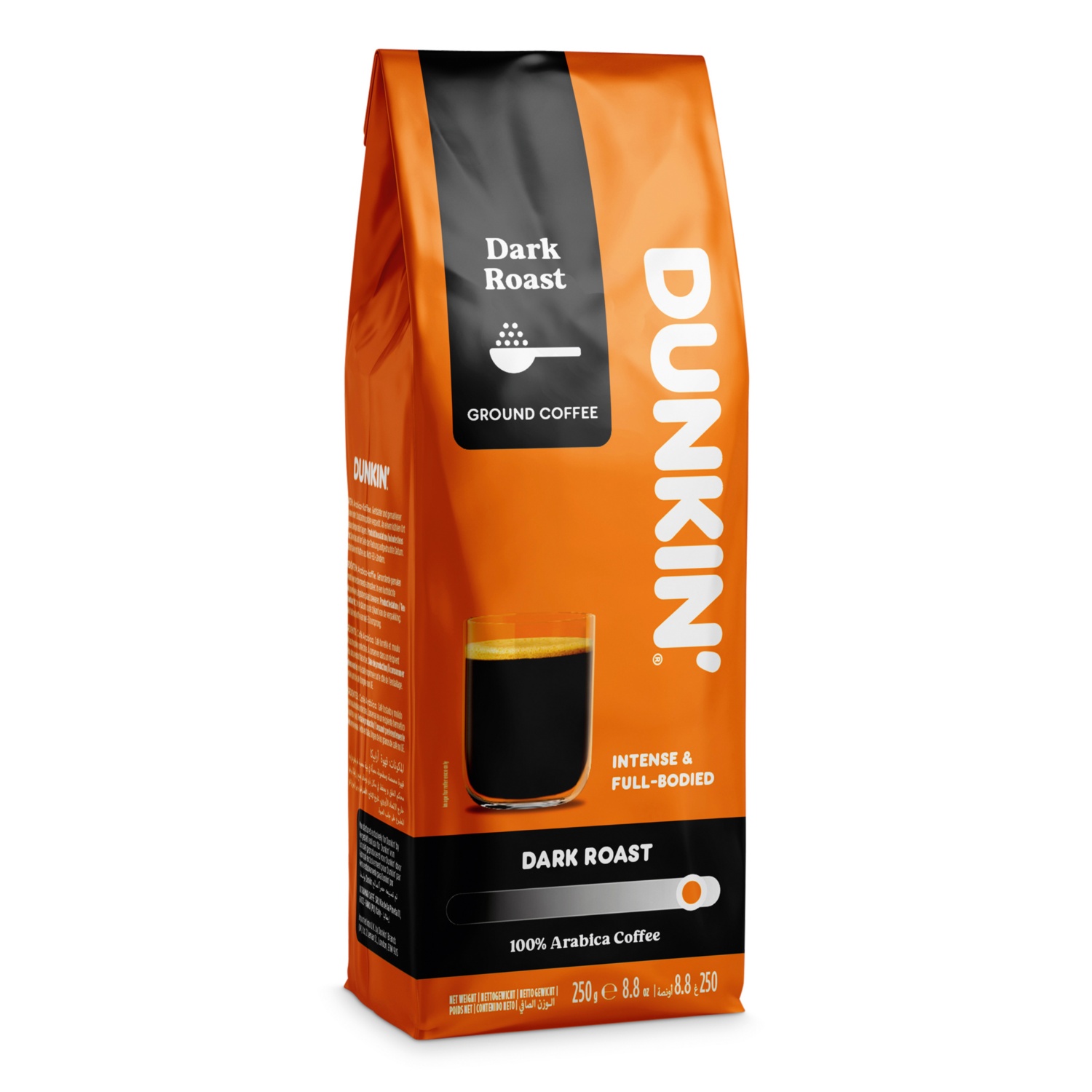 DUNKIN’ Őrölt kávé, Dark Roast, 250 g