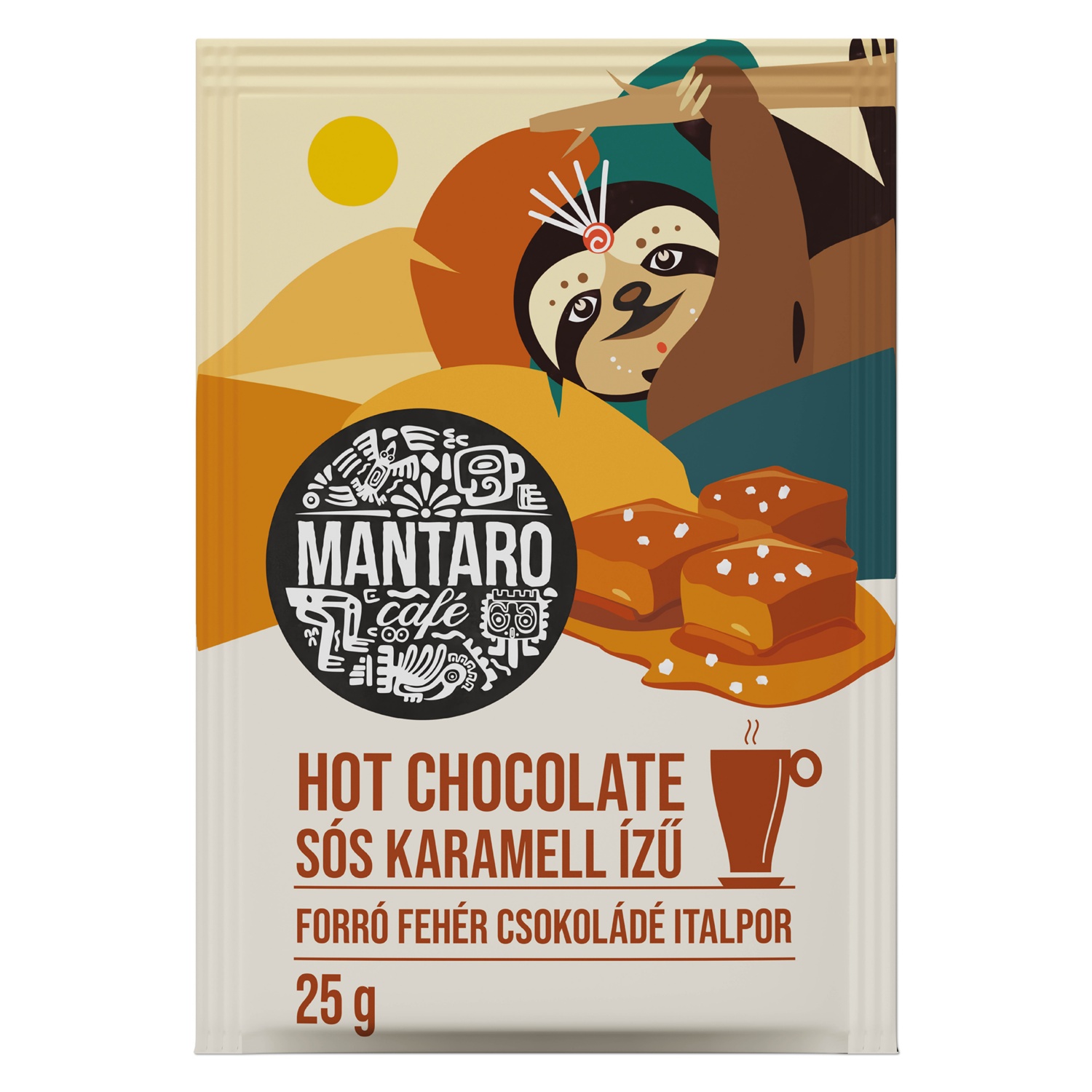 MANTARO CAFÉ Forró fehér csokoládé italpor, sós karamell, 25 g