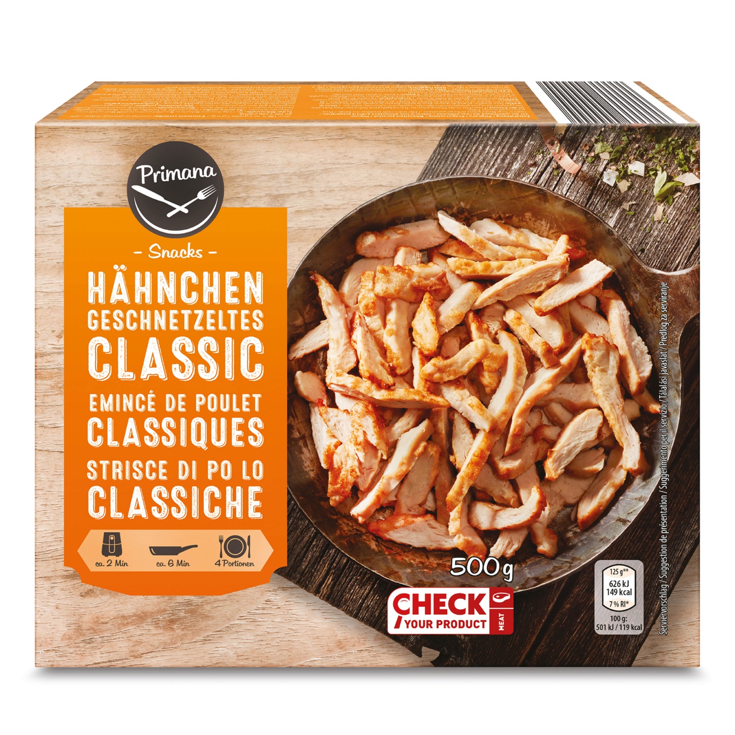 PRIMANA Csirkefalatok, klasszikus, 500 g