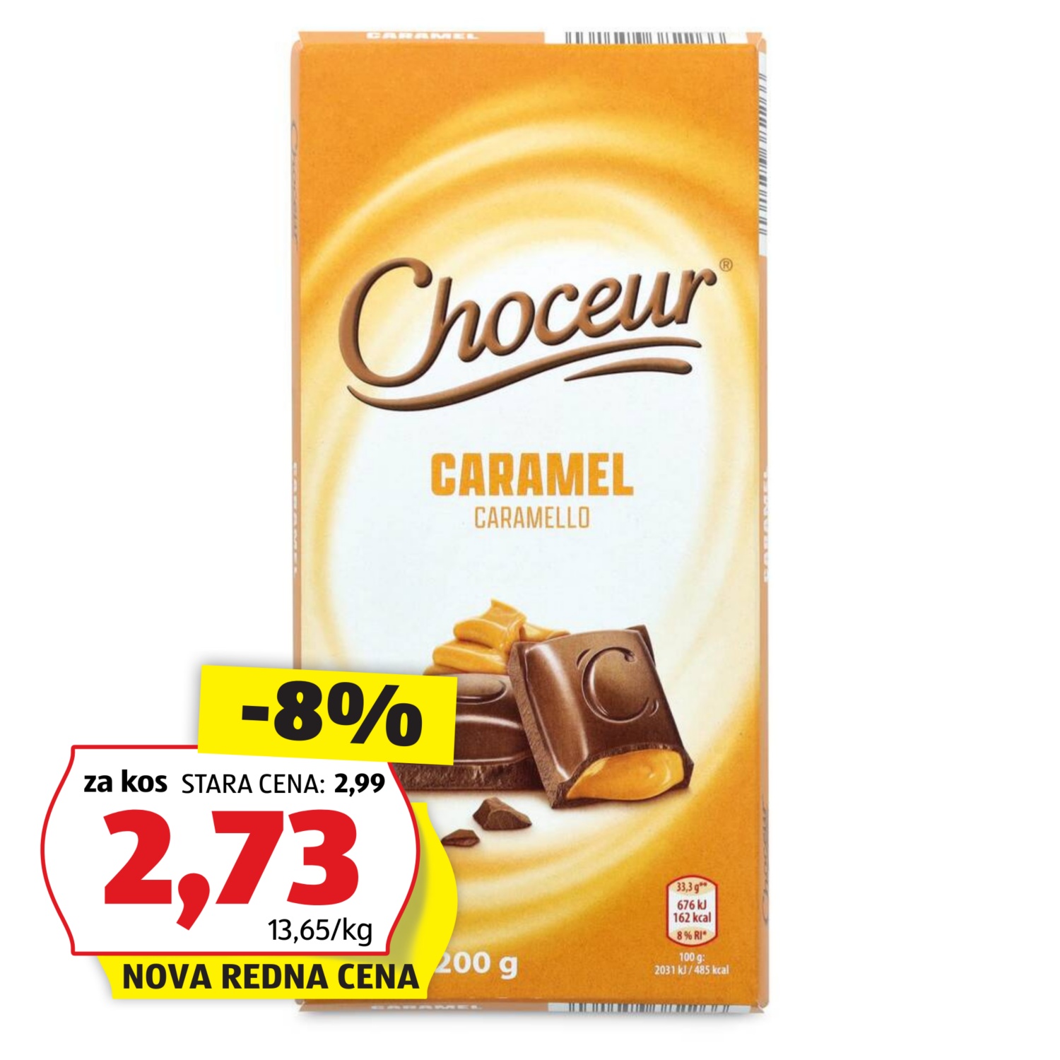 CHOCEUR Polnjena čokolada, karamela