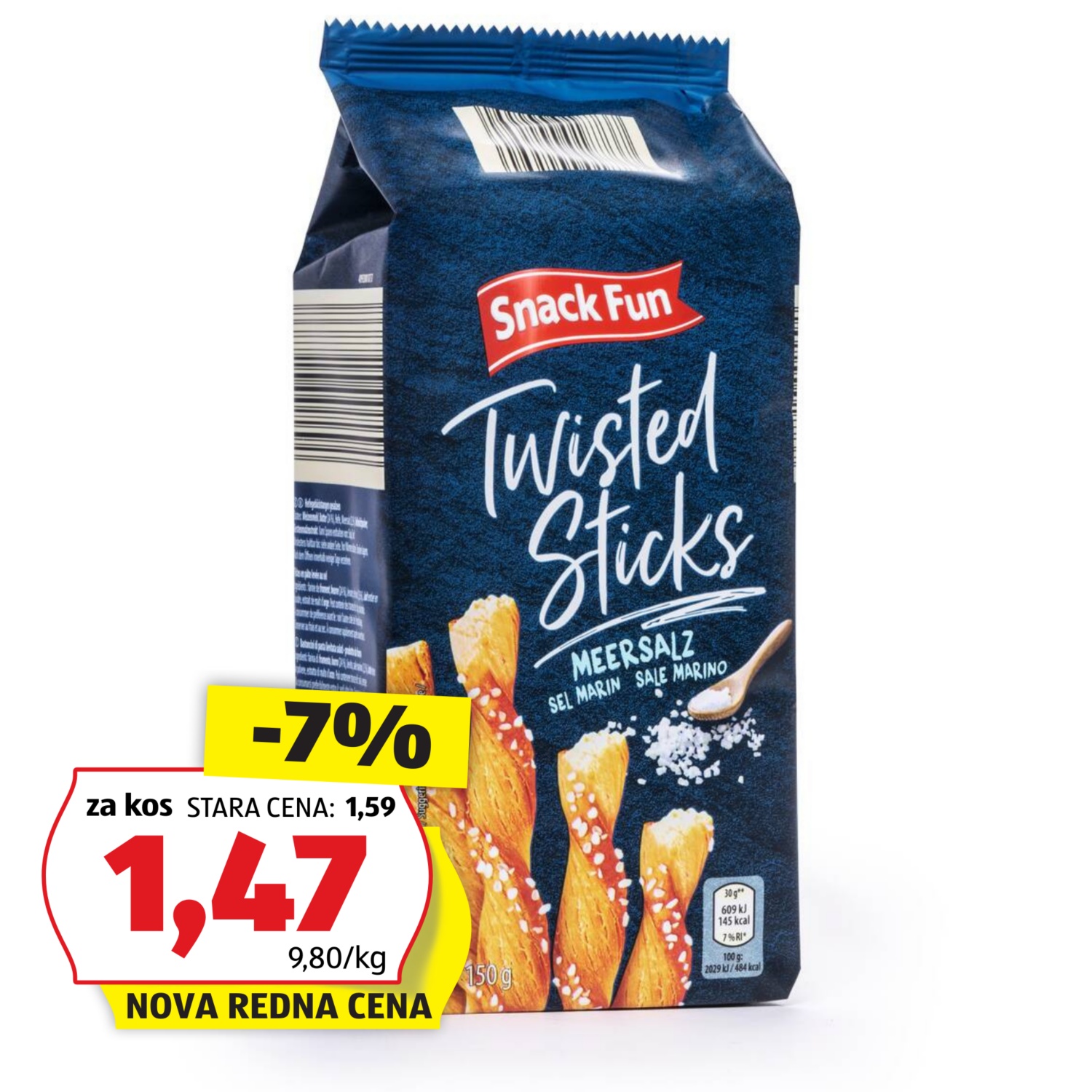 SNACK FUN Twisted Sticks, s soljo