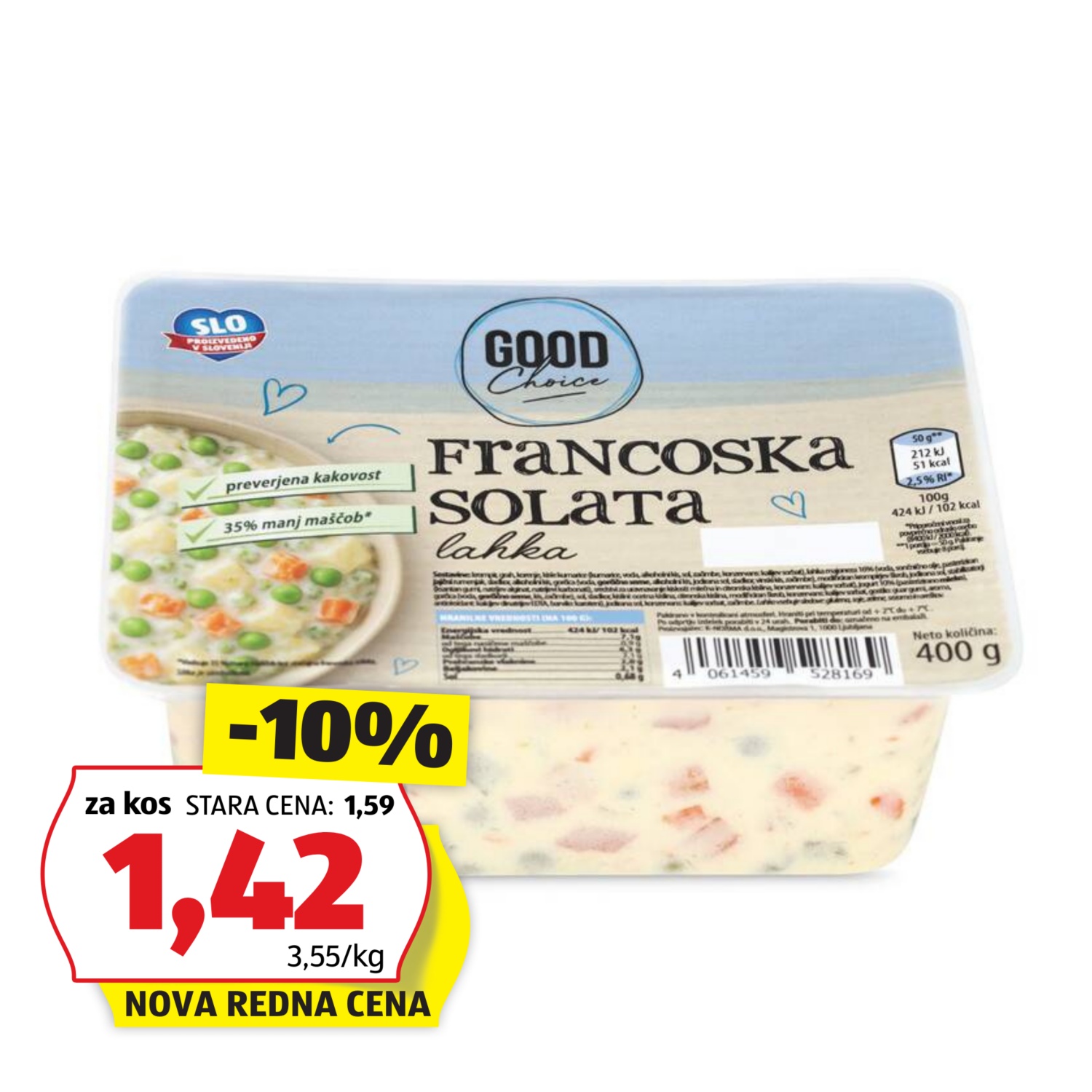 GOOD CHOICE Francoska solata, light