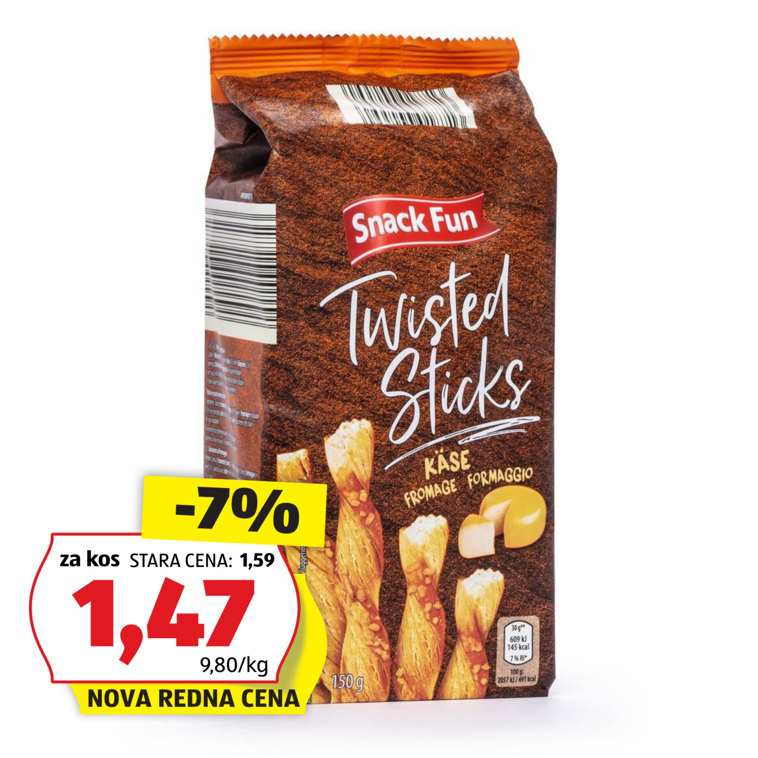SNACK FUN Twisted Sticks, s sirom