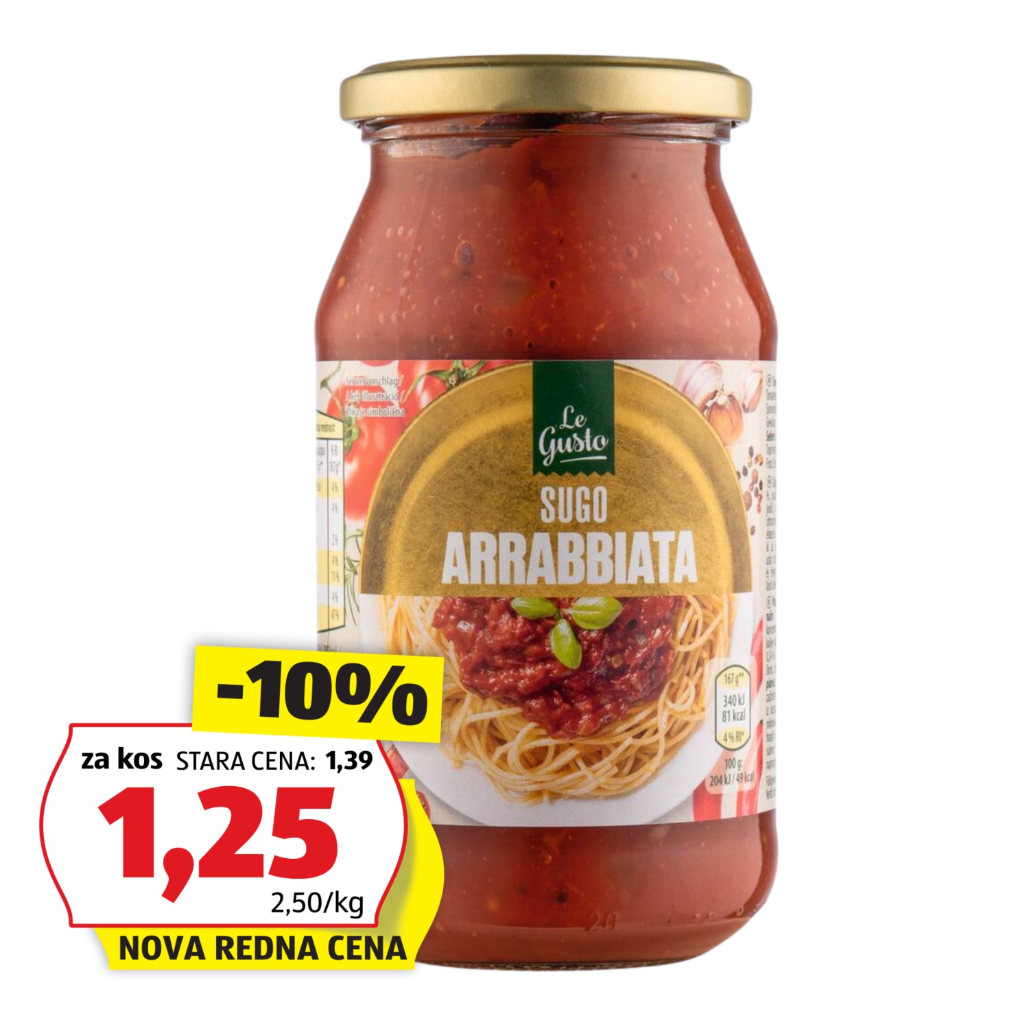 LE GUSTO Omaka za testenine, arrabbiata