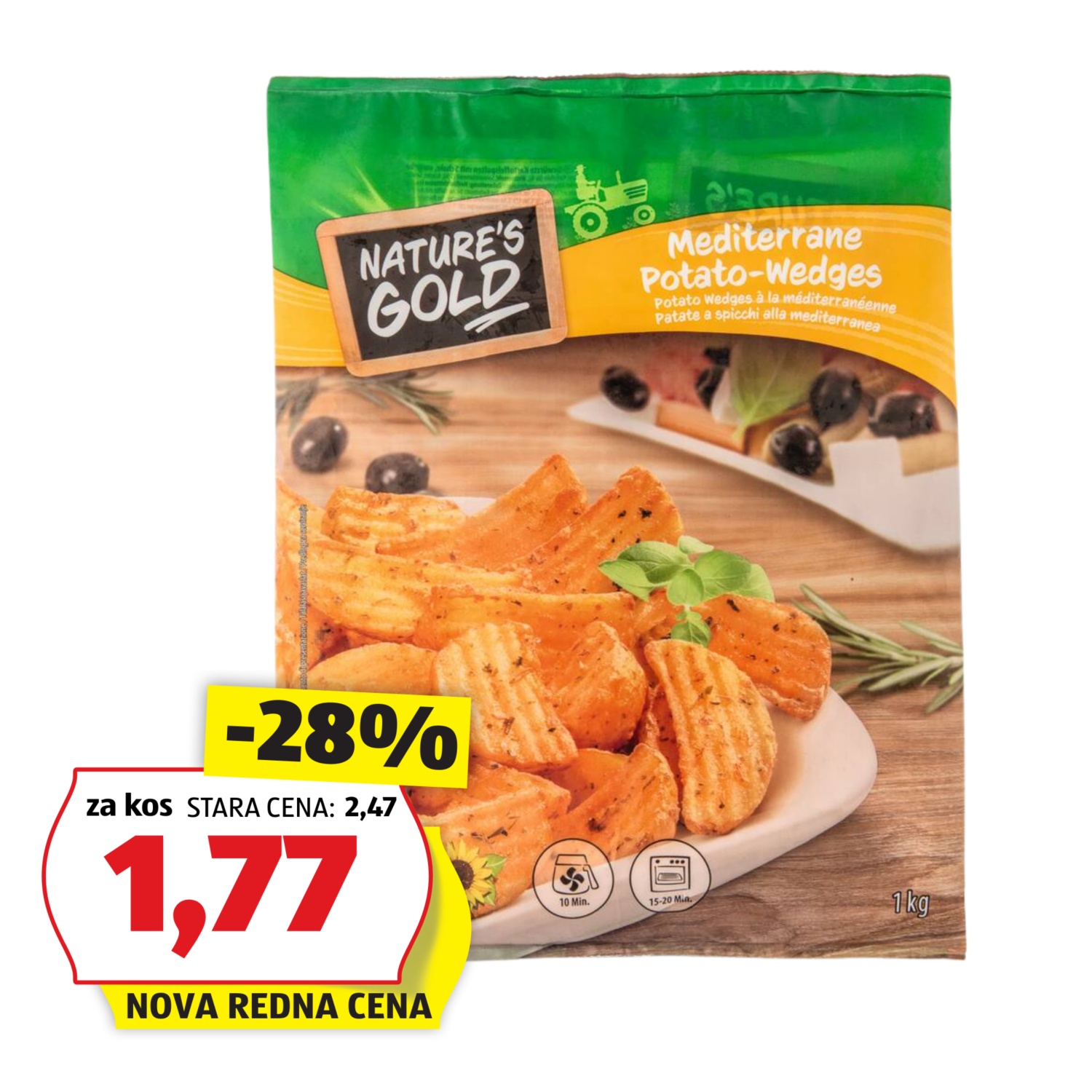 NATURE'S GOLD Krompirjevi krhlji, mediteranski