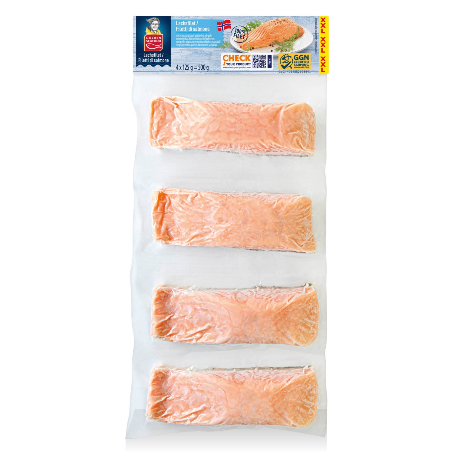GOLDEN SEAFOOD XXL Lazacfilé, 4 szelet
