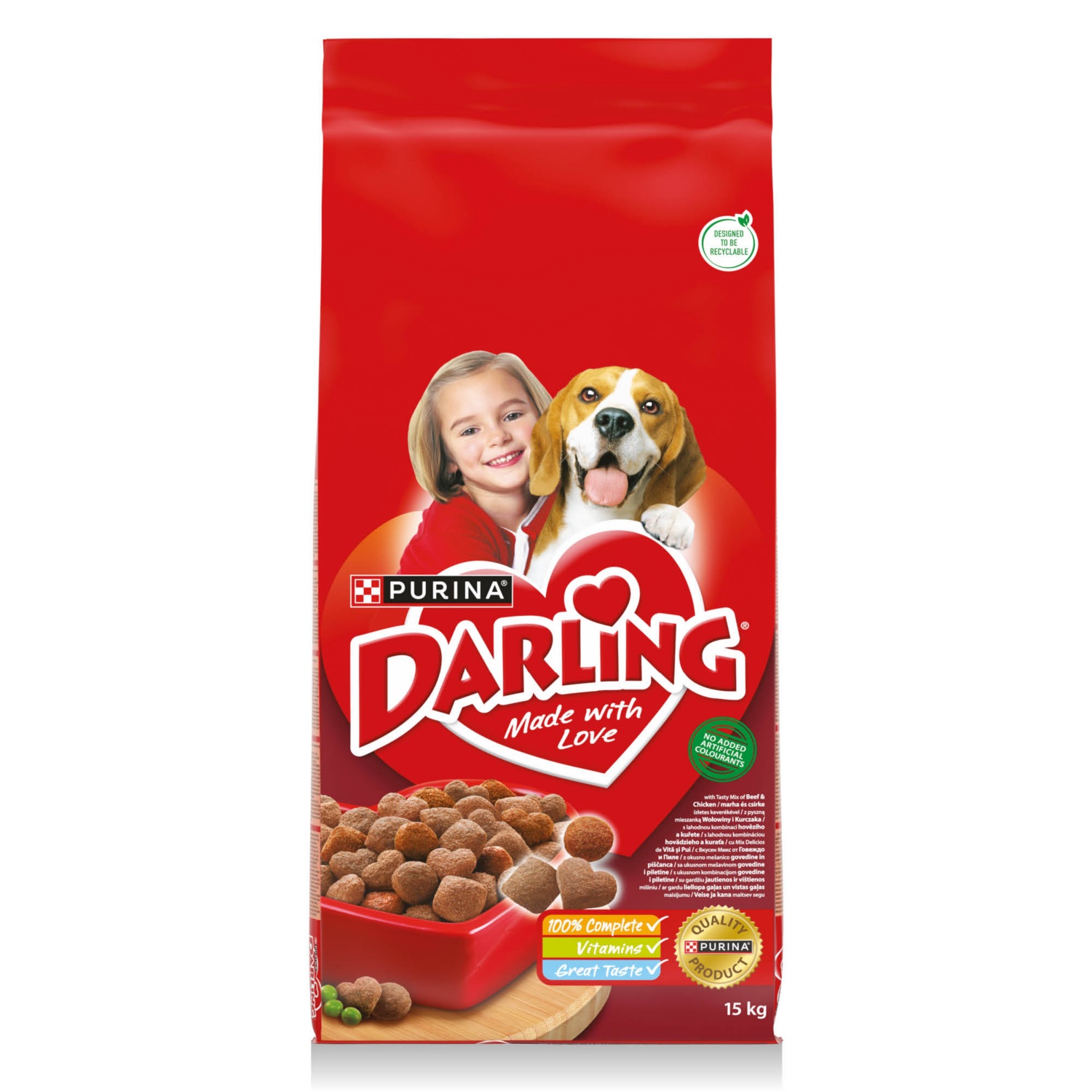 DARLING Száraz kutyaeledel, 15 kg