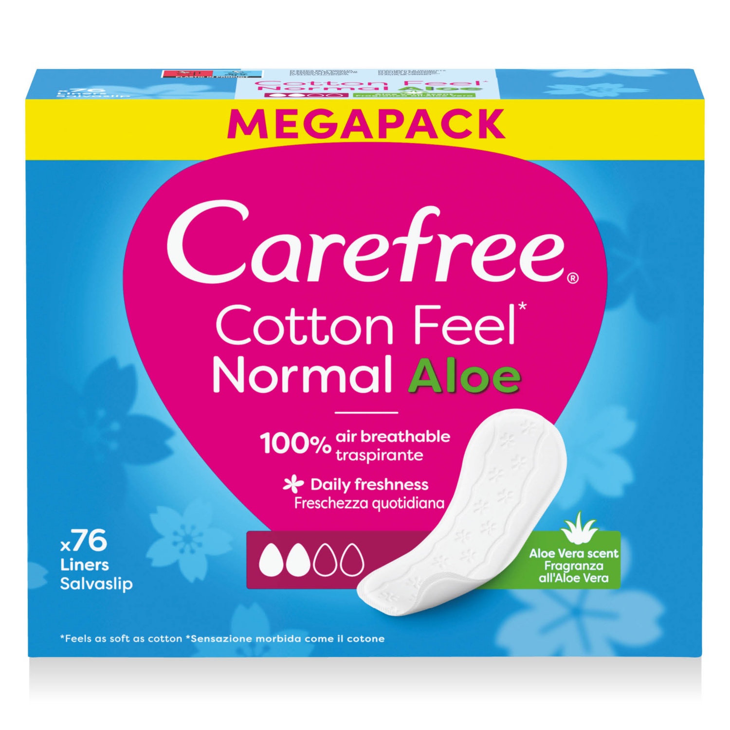 CAREFREE Tisztasági betét, Normal Aloe, 76 darab