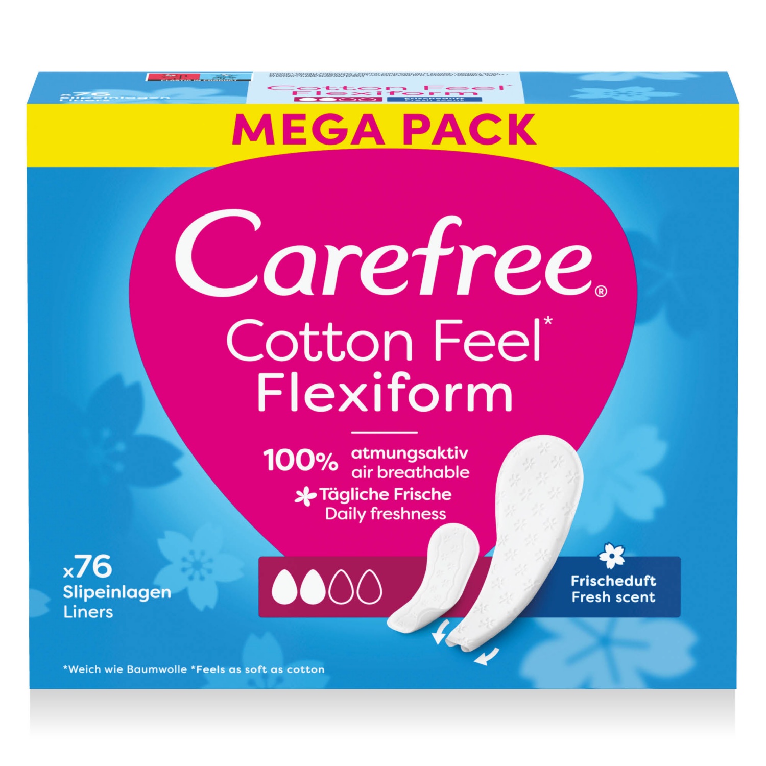CAREFREE Tisztasági betét, Flexiform, 76 darab