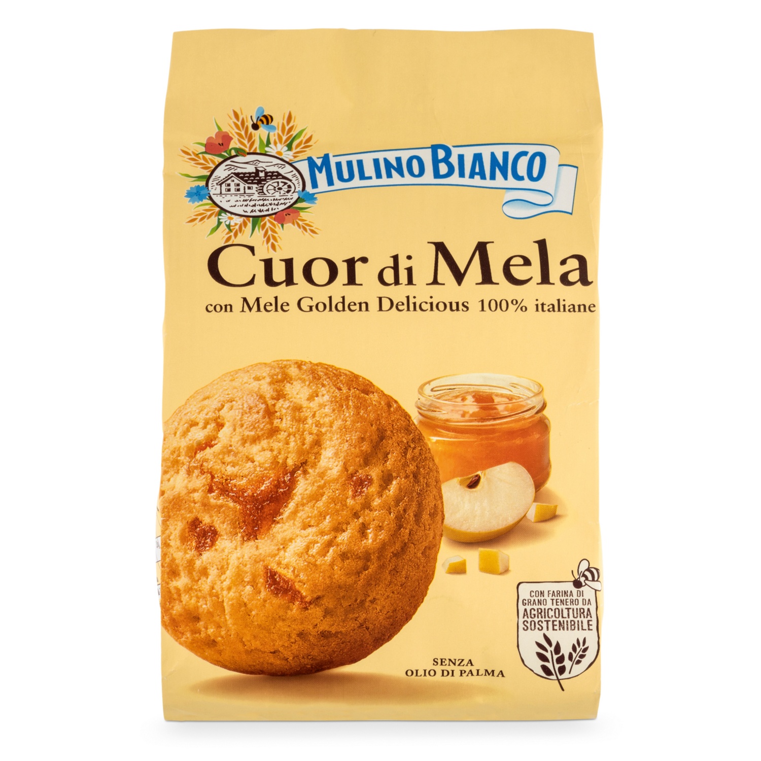 MULINO BIANCO Almadzsemmel töltött omlós keksz, 250 g