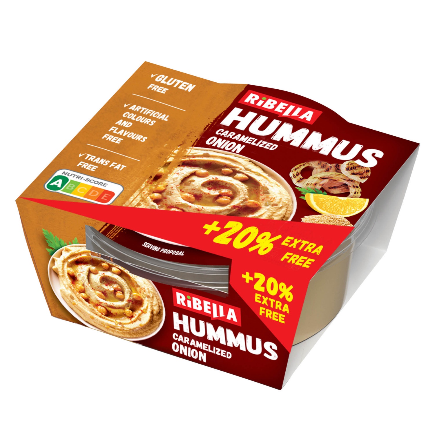 RIBELLA Hummus csicseriborsó-püré, hagymás, 240 g