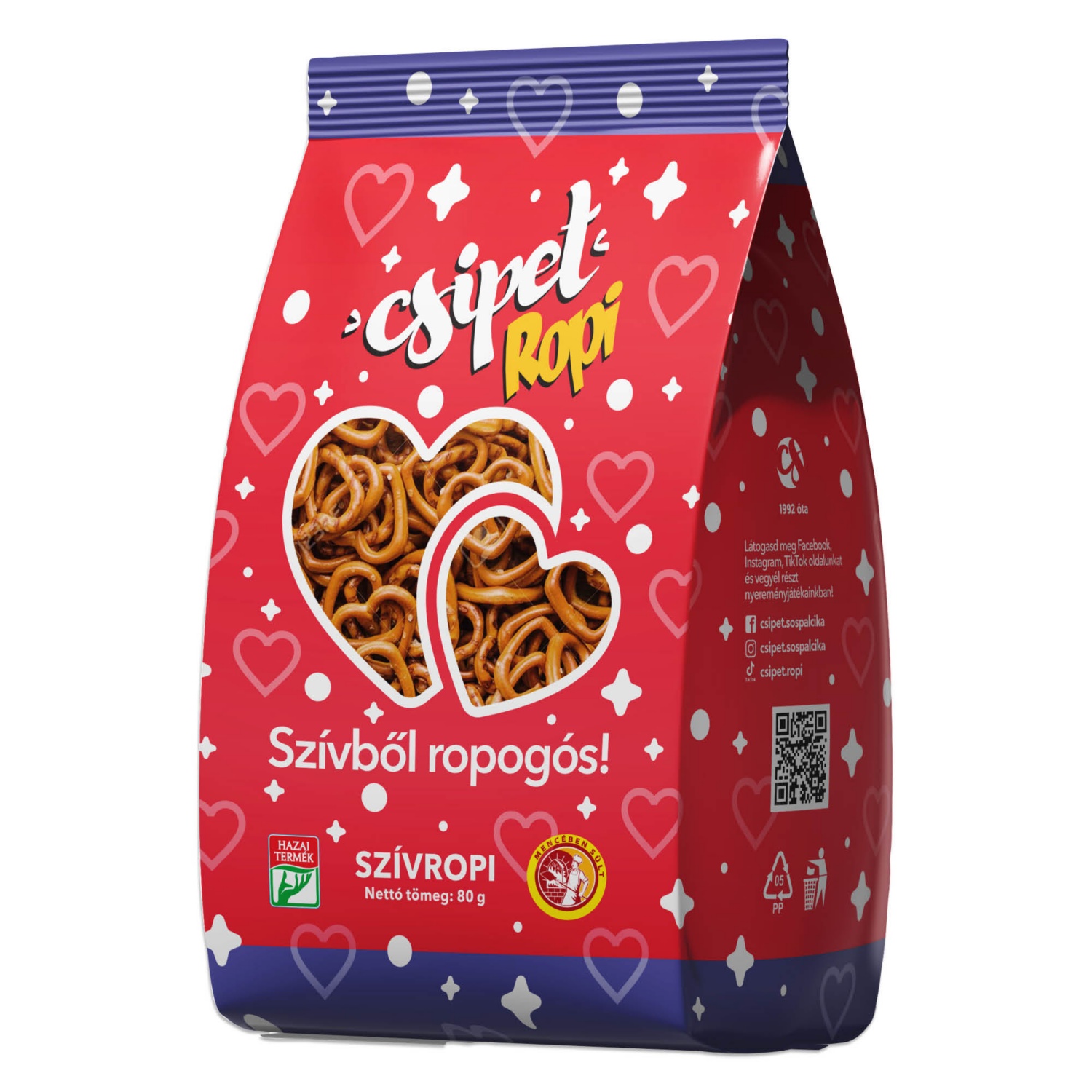 CSIPET Szív alakú ropi, 80 g