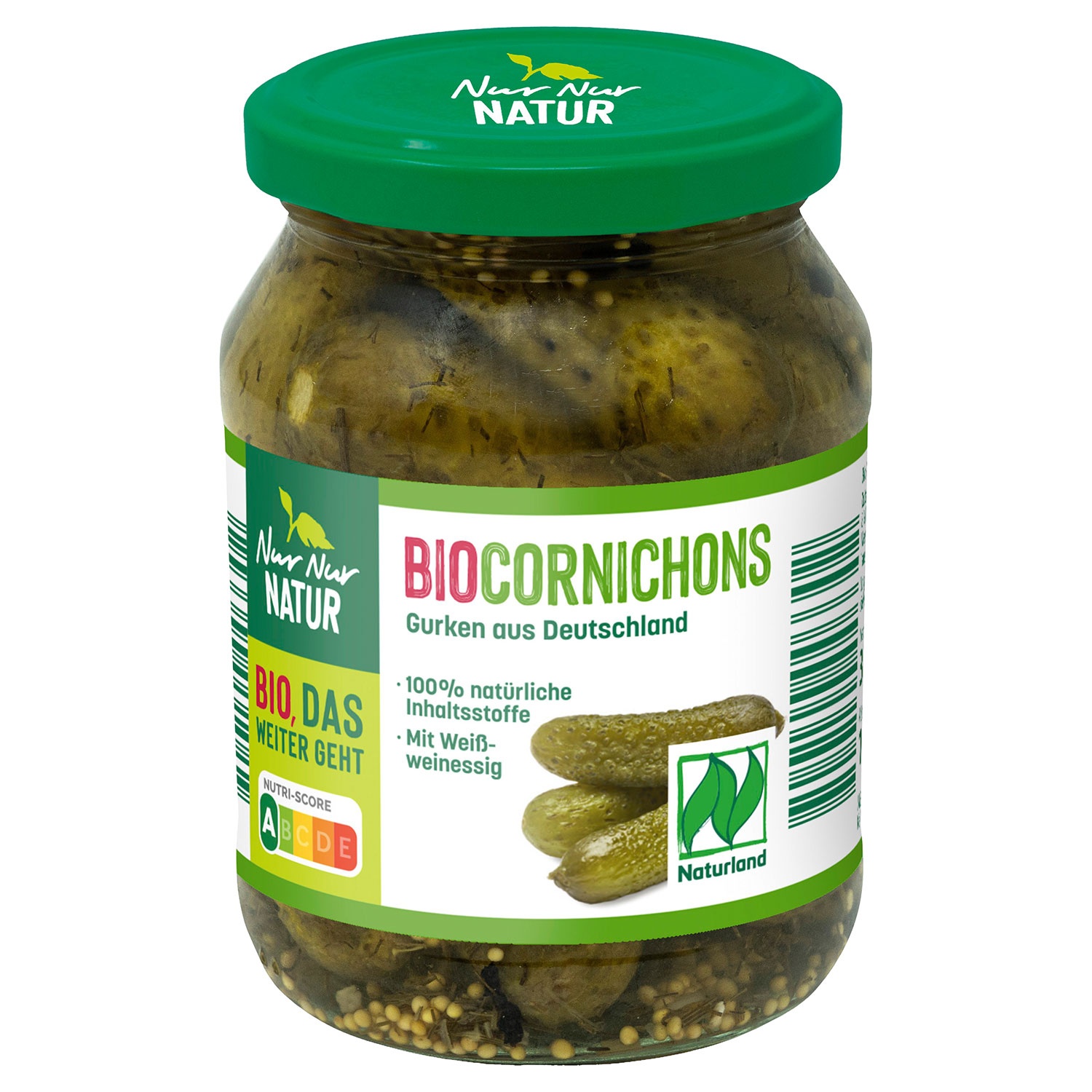 NUR NUR NATUR Bio-Gurkenvariationen 330 g, Cornichons