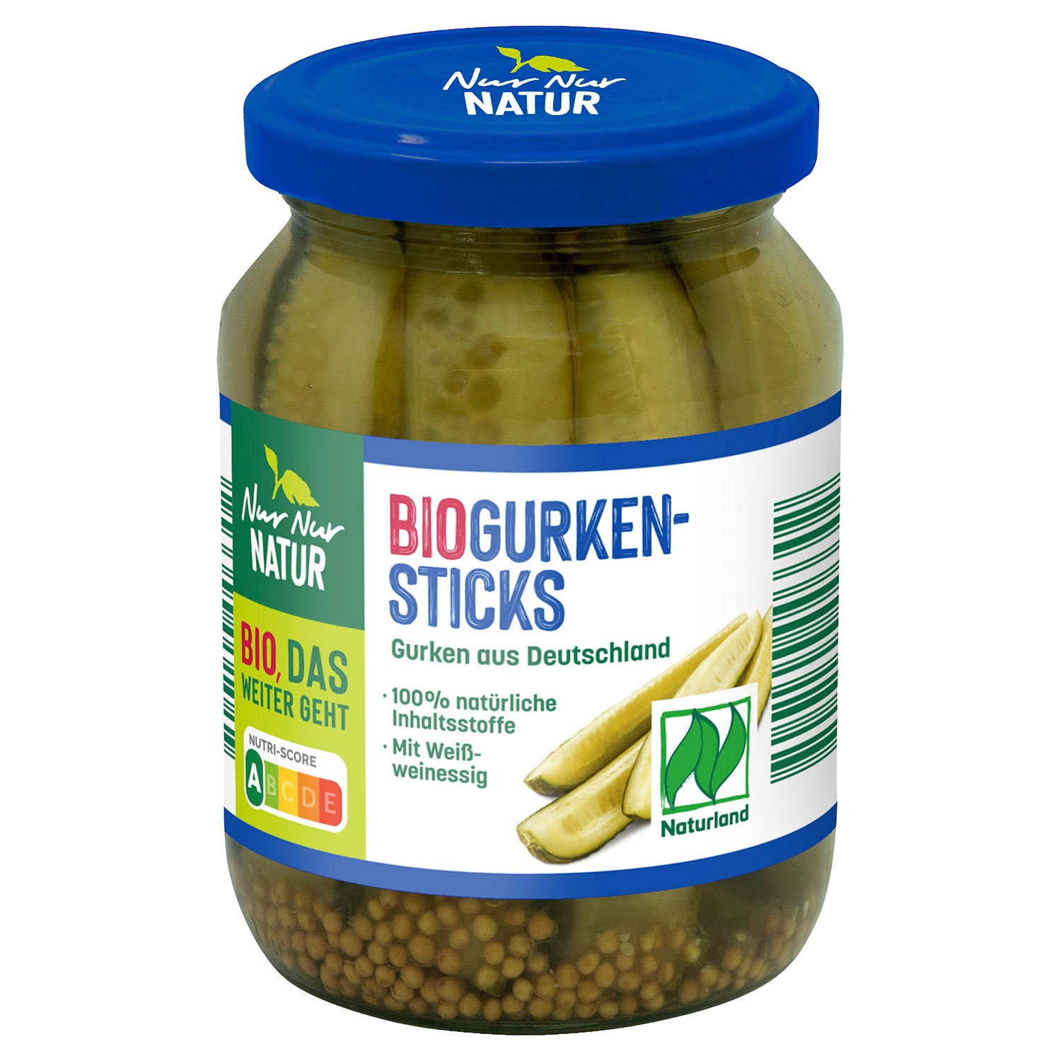 NUR NUR NATUR Bio-Gurkenvariationen 330 g, Gurkensticks