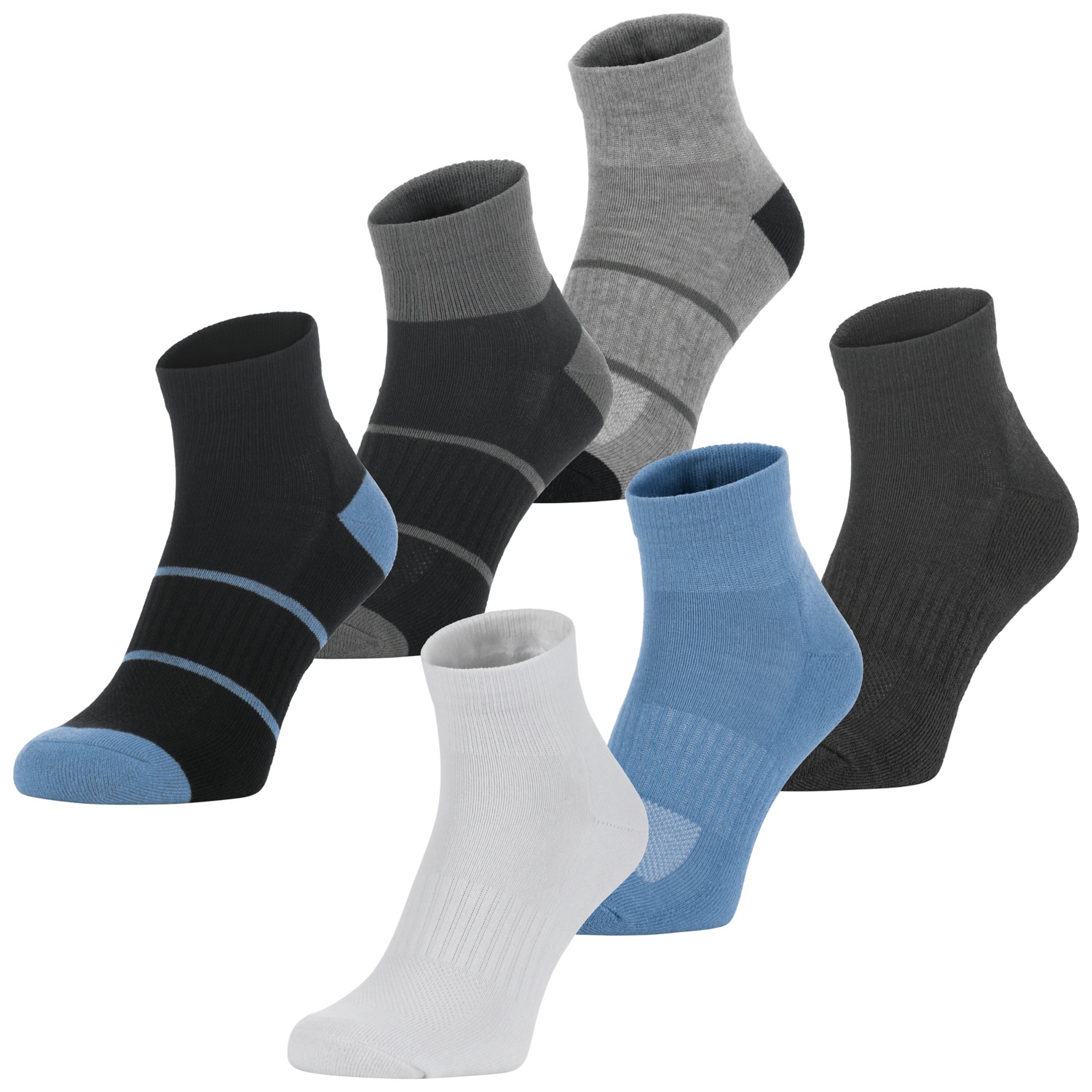 CRANE Damen/Herren-Fitness-Socken, 3-teilig, Ankle