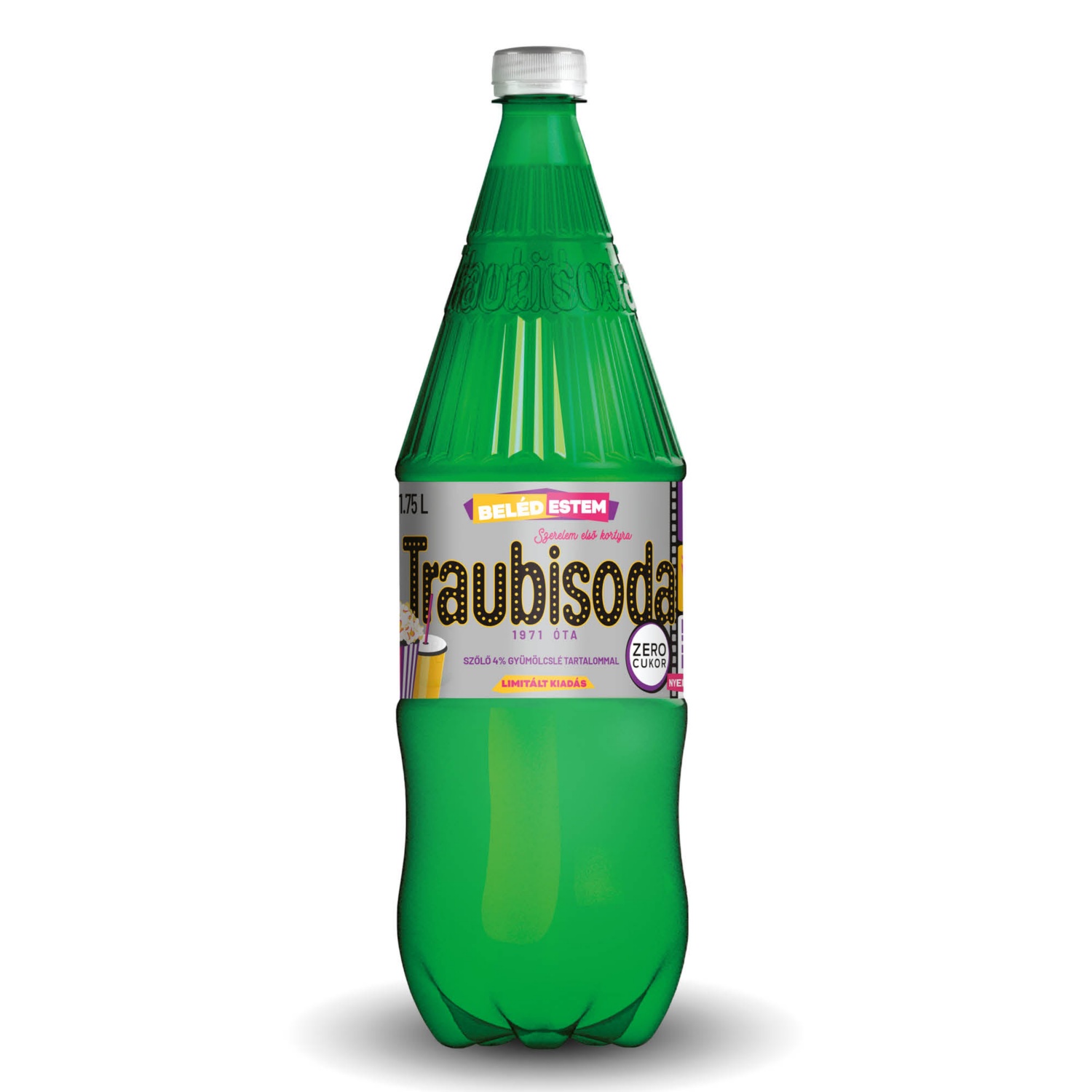 TRAUBISODA Szénsavas üdítőital, szőlő zero, 1,75 l