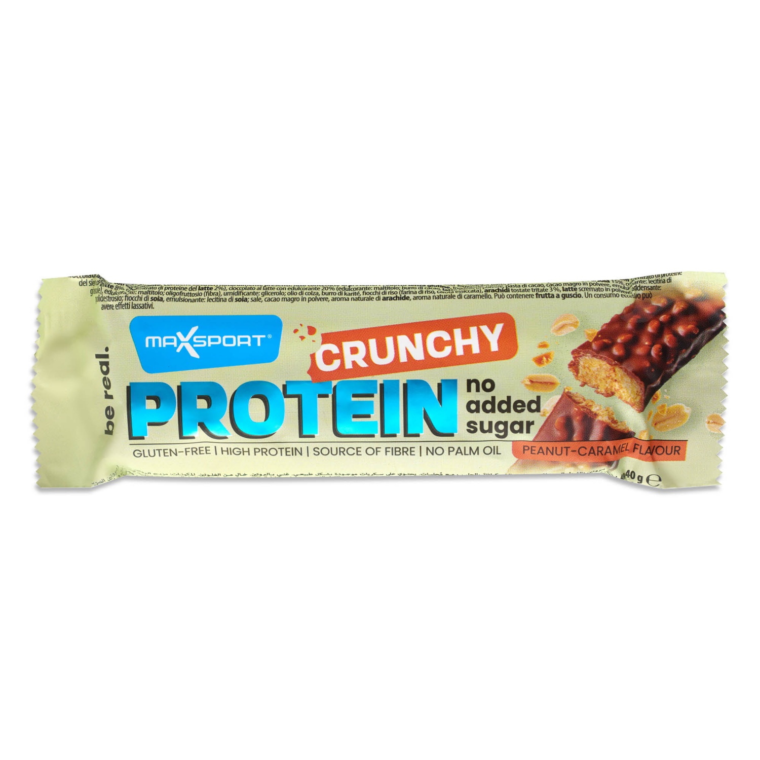 MAXSPORT Crunchy proteinszelet, földimogyorós-karamellás, 40 g