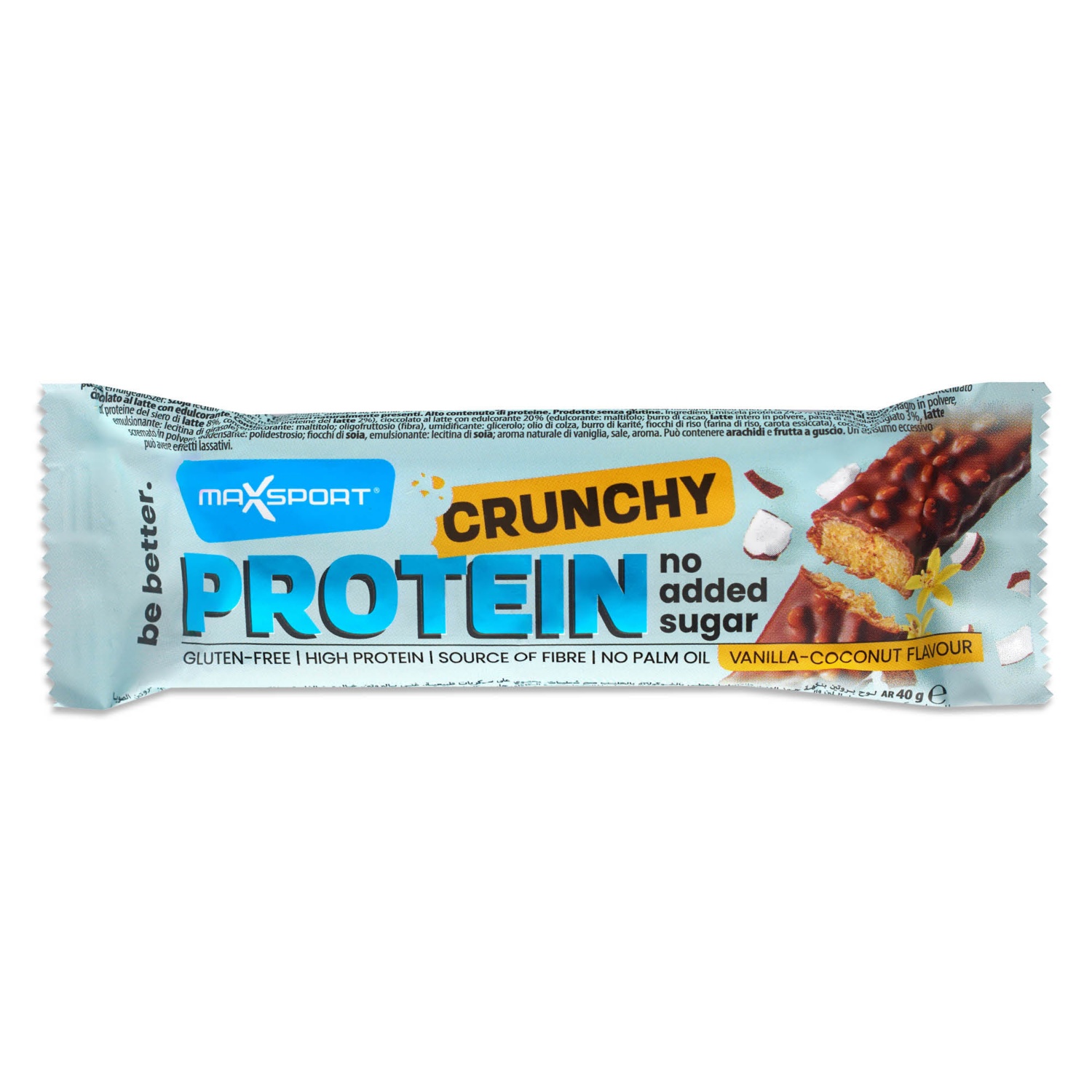 MAXSPORT Crunchy proteinszelet, kókuszos-vaníliás, 40 g