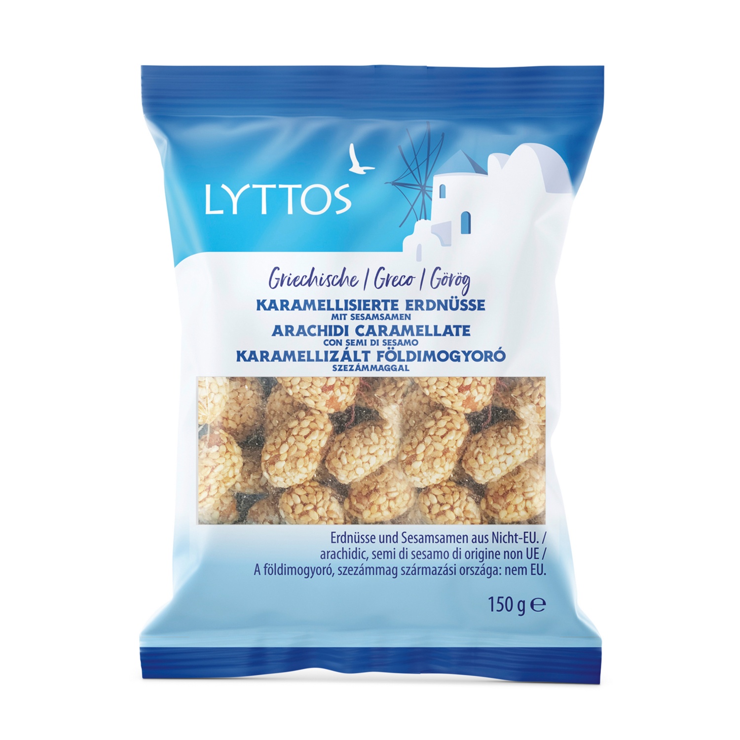 LYTTOS Karamellisierte Nüsse, Erdnüsse mit Sesam