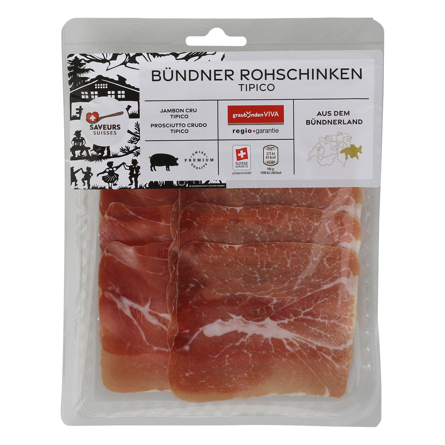 SAVEURS SUISSES Schweizer Rohschinken, Tipico