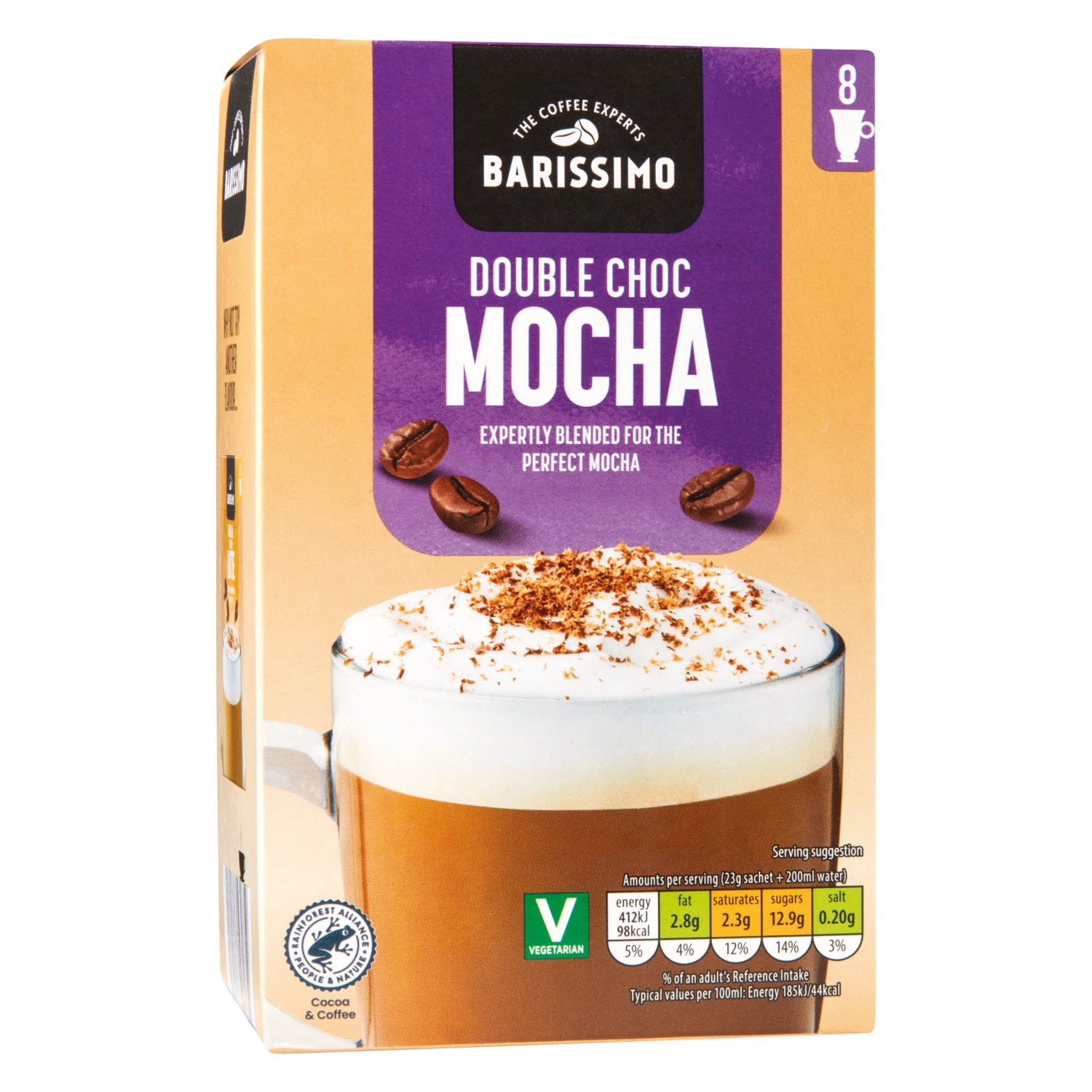 BARISSIMO Cappuccino italpor, csokoládéízű, 8 tasak