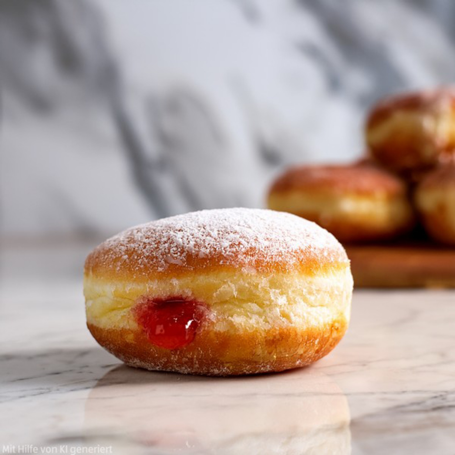 Beignets fourrés à la confiture de fraise
