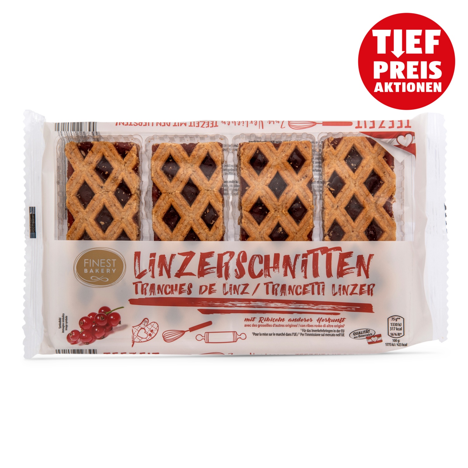 FINEST BAKERY Linzer Schnitten Mix, Linzer Schnitte
