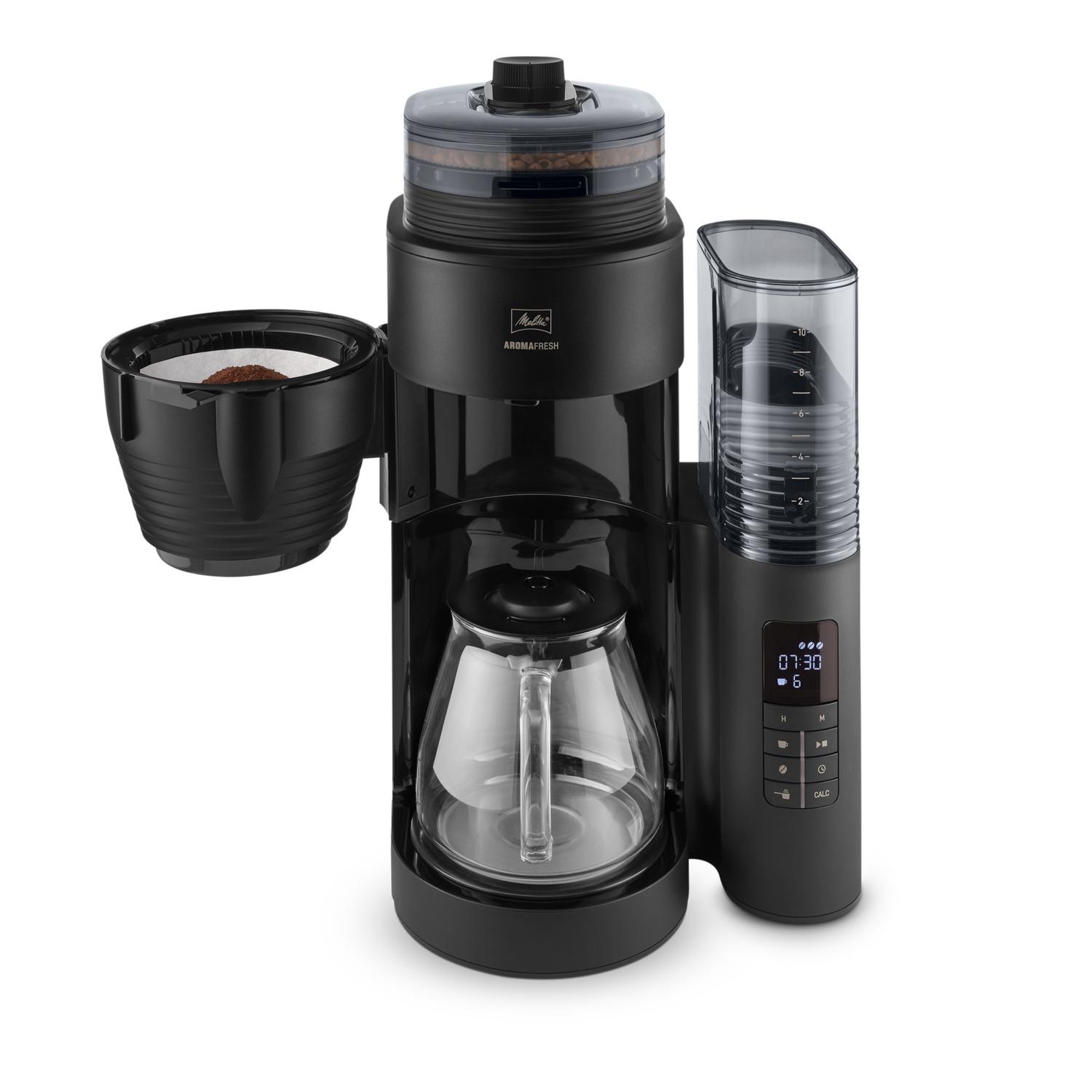 MELITTA Filterkaffeemaschine mit Mahlwerk Aroma Fresh Glas 1030-05