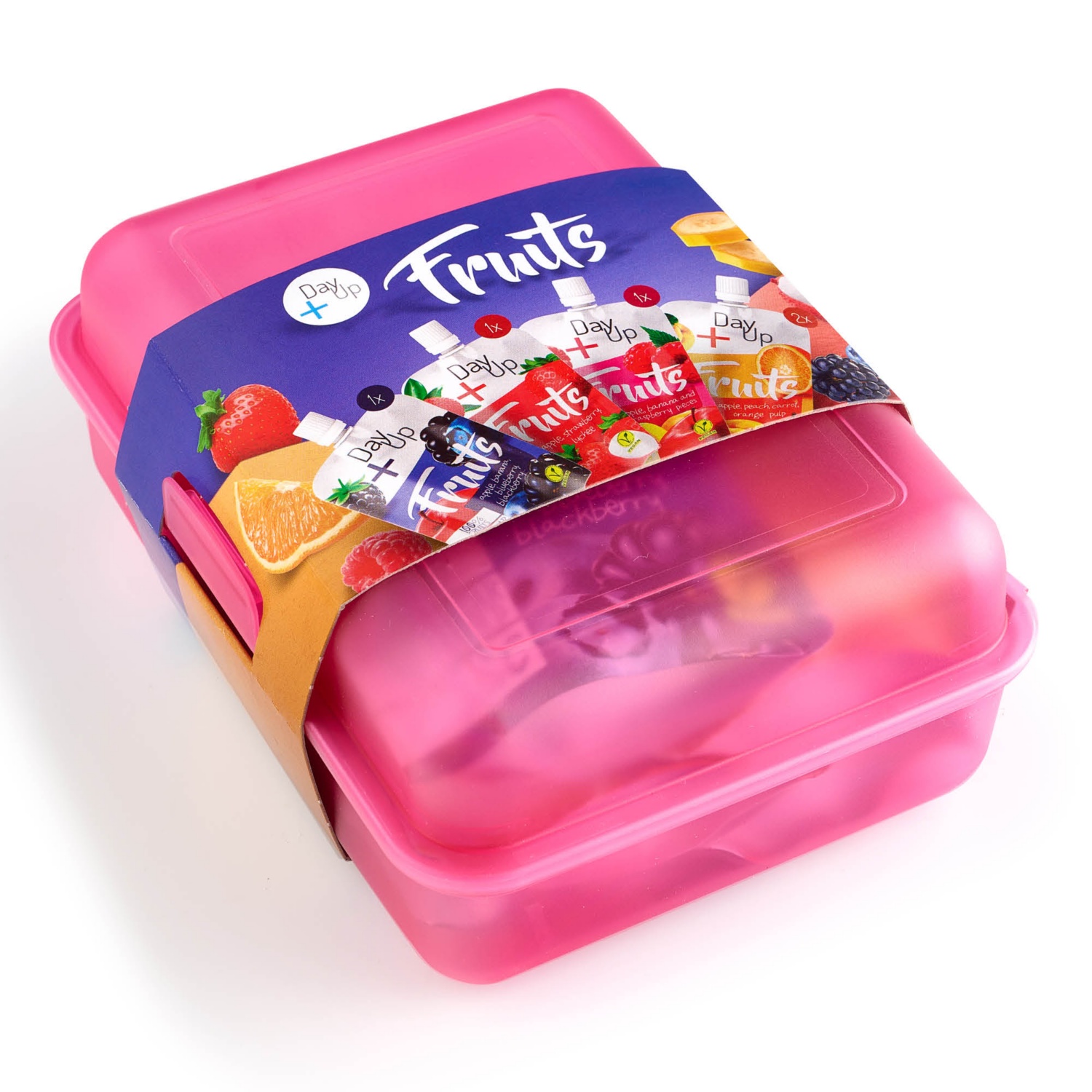 DAY UP Gyümölcspüré dobozban, pink, 5 tubus