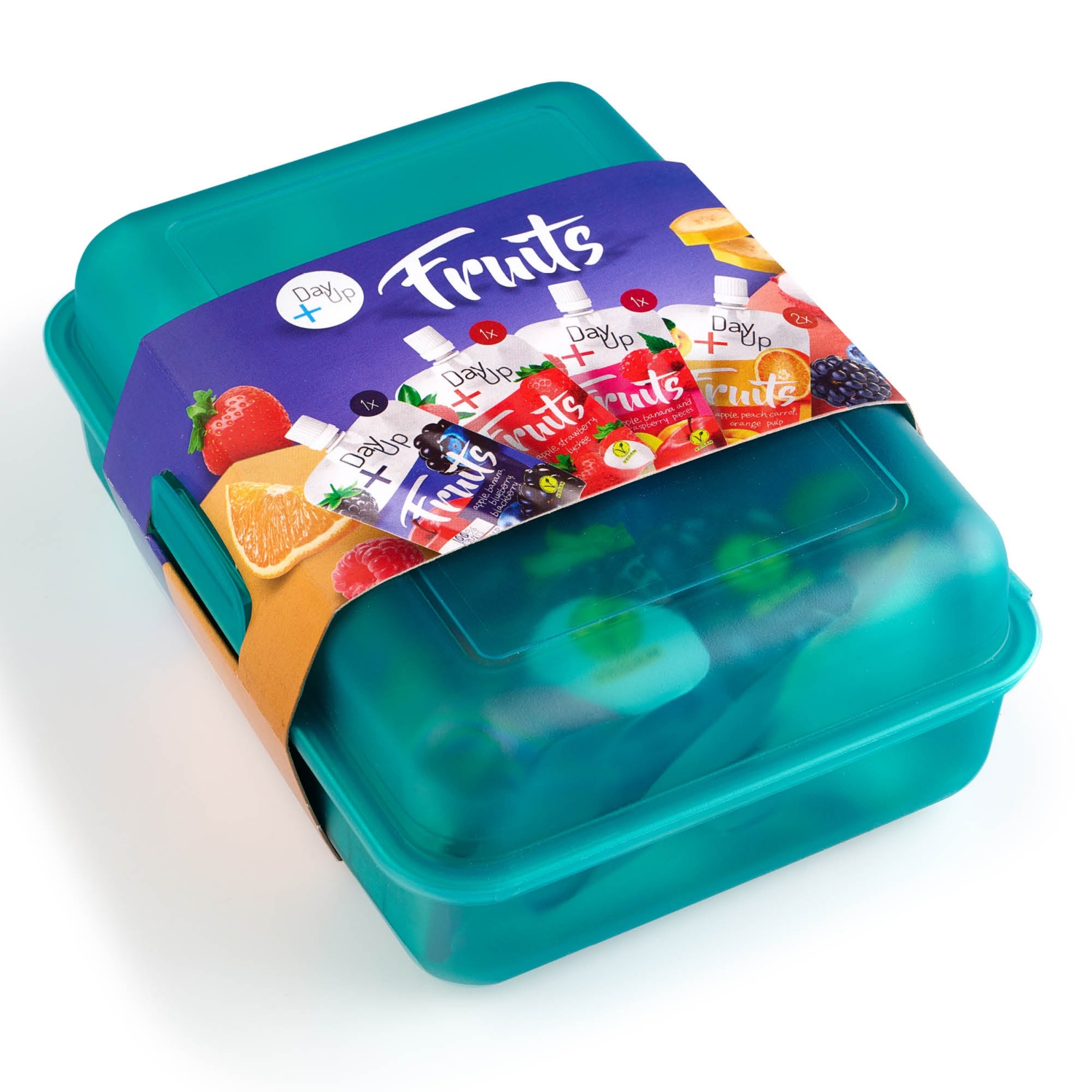 DAY UP Gyümölcspüré dobozban, zöld, 5 tubus