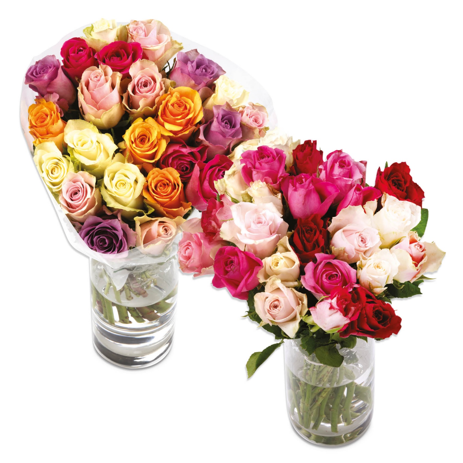 Színes rózsacsokor