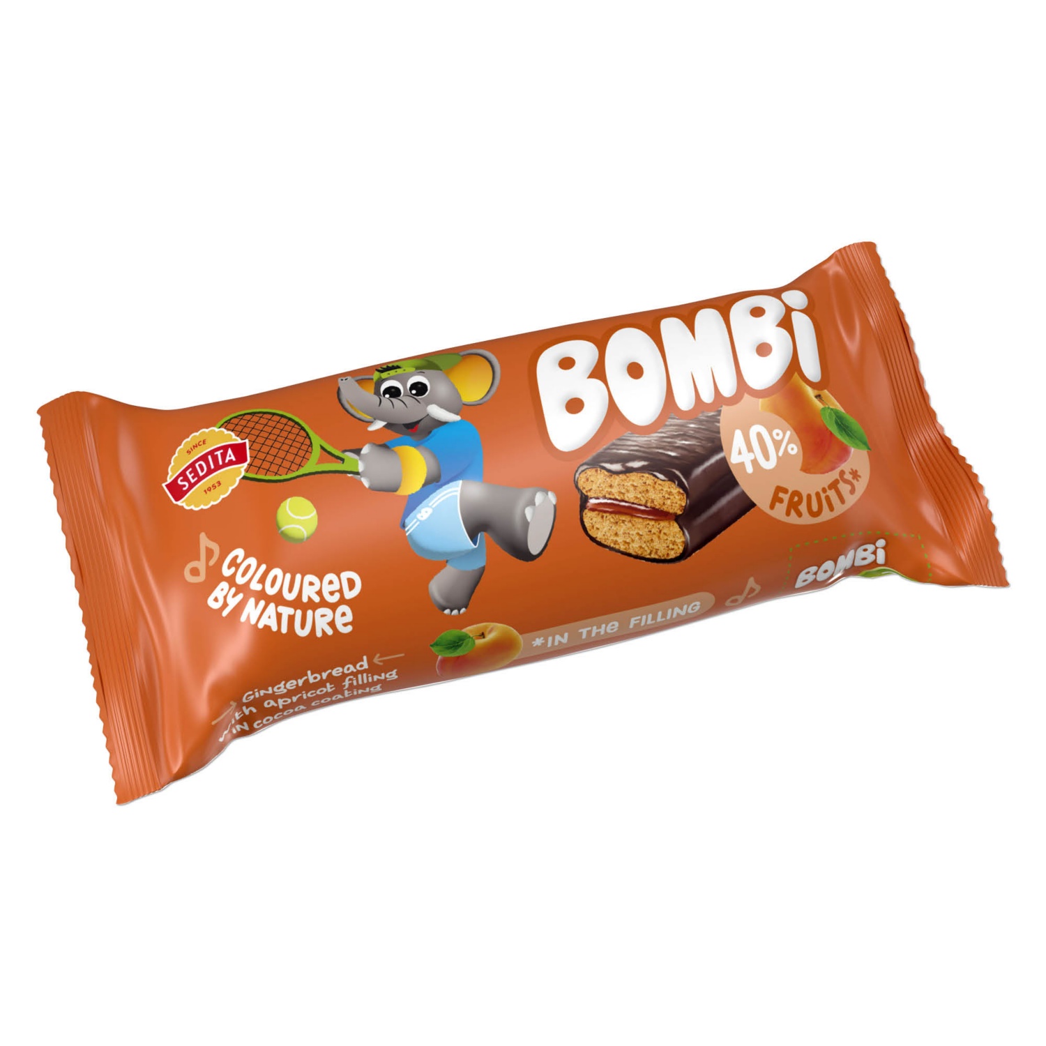 BOMBI Puszedli szelet, sárgabarackos, 50 g