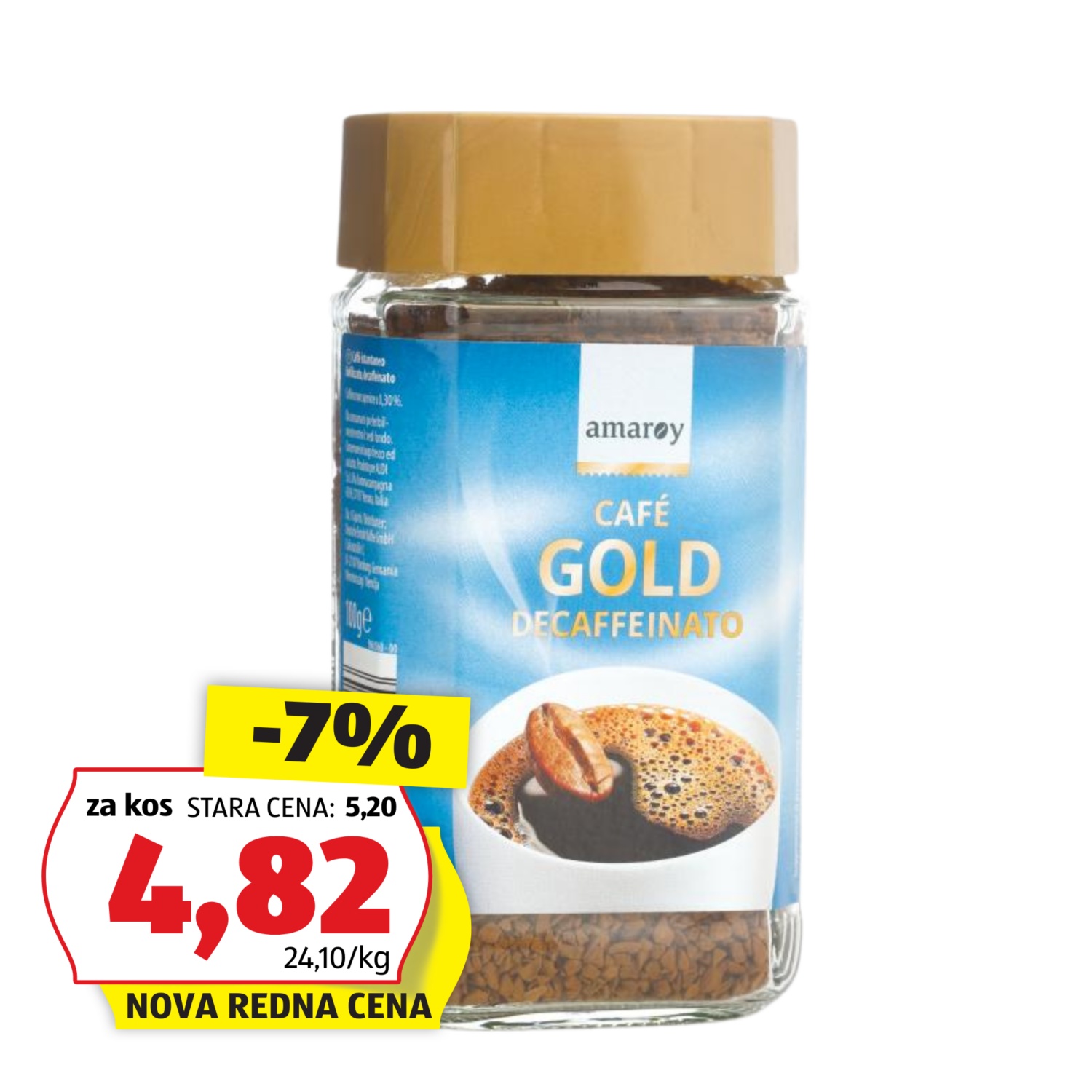 BARISSIMO Instant brezkofeinska kava Gold
