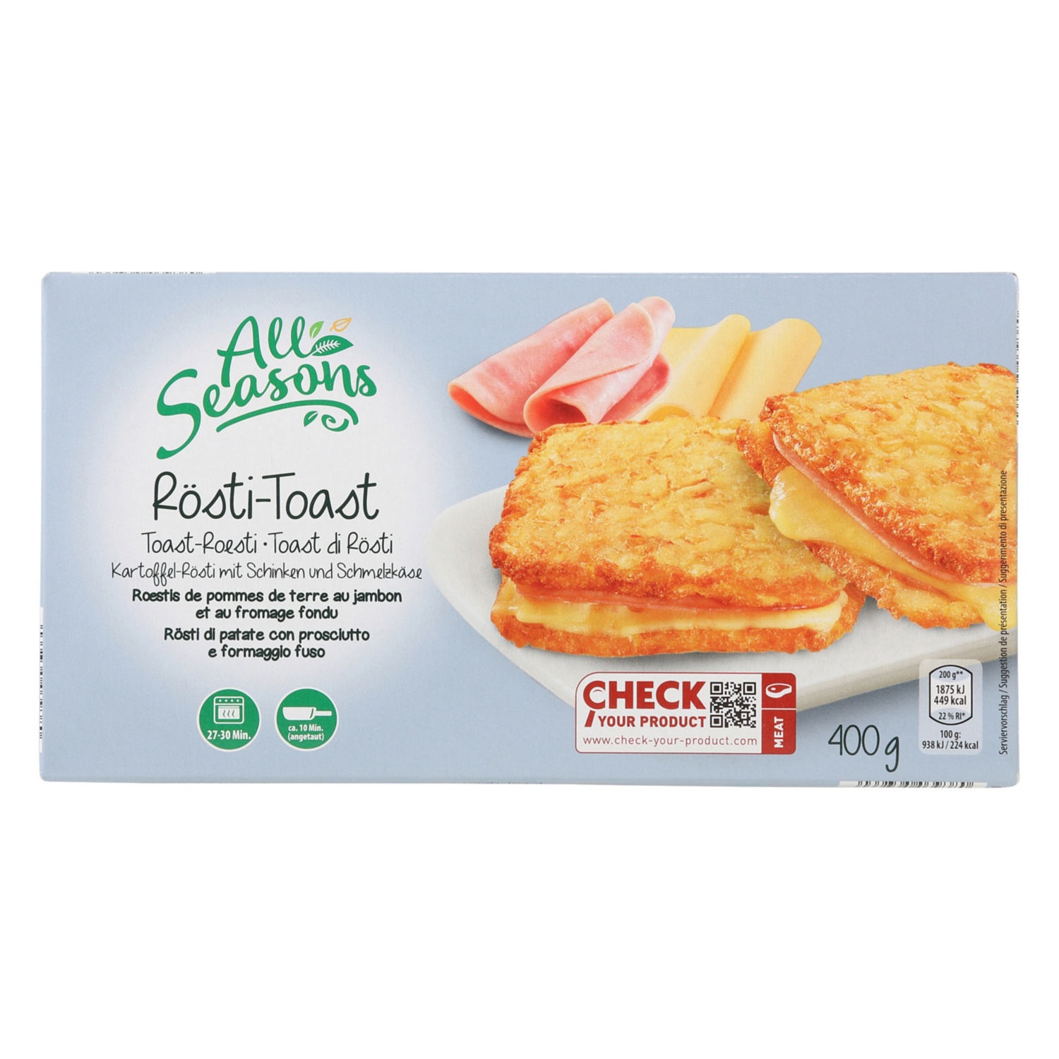 ALL SEASONS Galettes de rösti, jambon-fromage