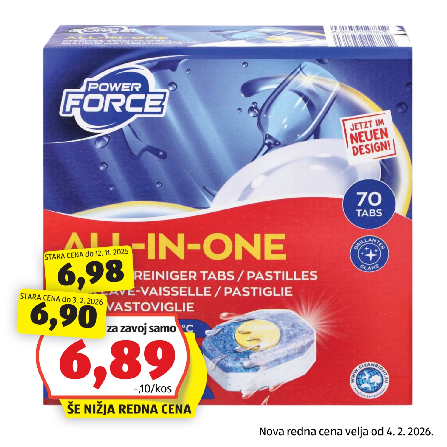 POWER FORCE Tablete za strojno pomivanje posode