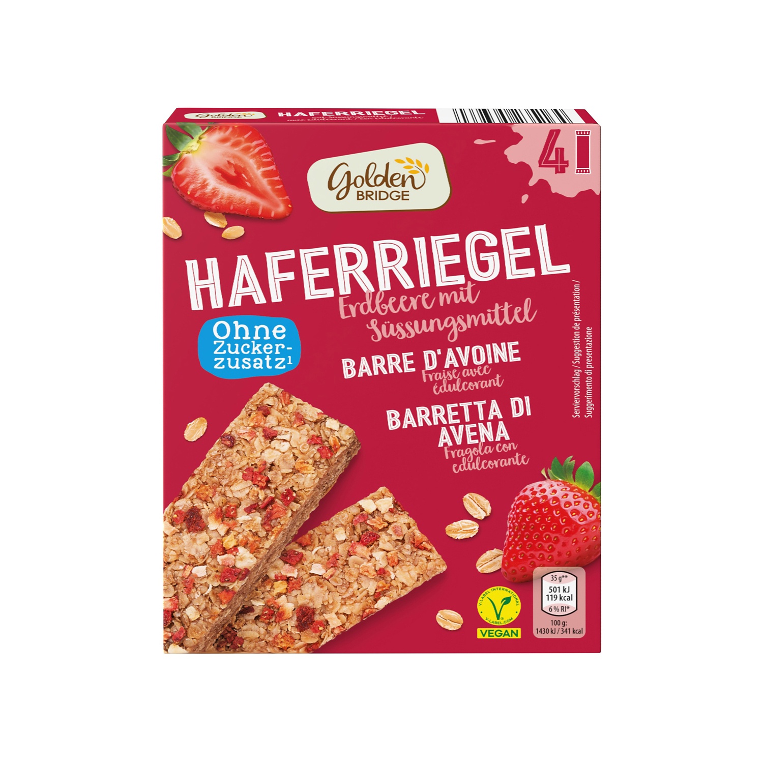 GOLDEN BRIDGE Barrette all'avena e fragola