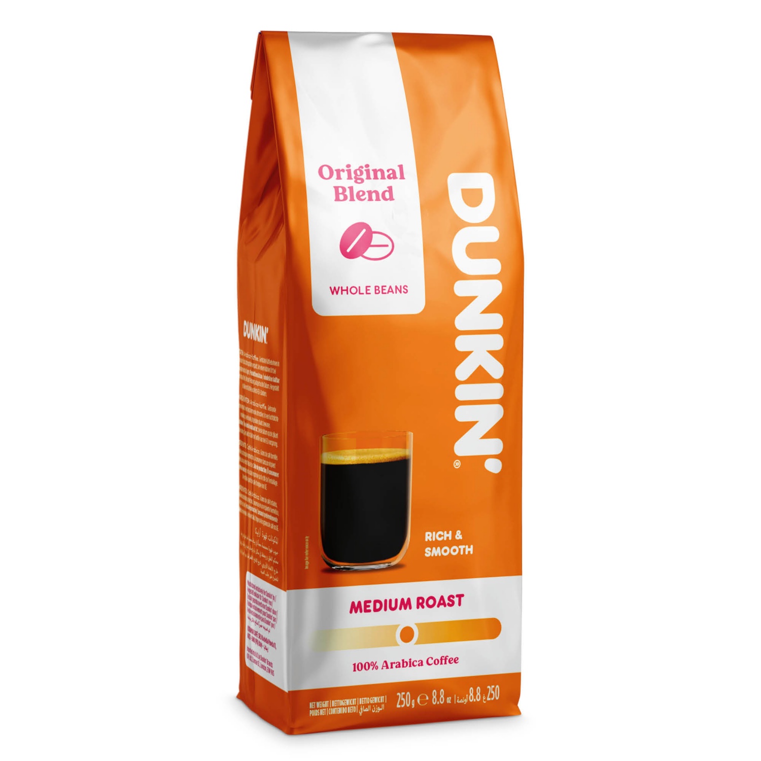 DUNKIN’ Szemes kávé, Original Blend, 250 g