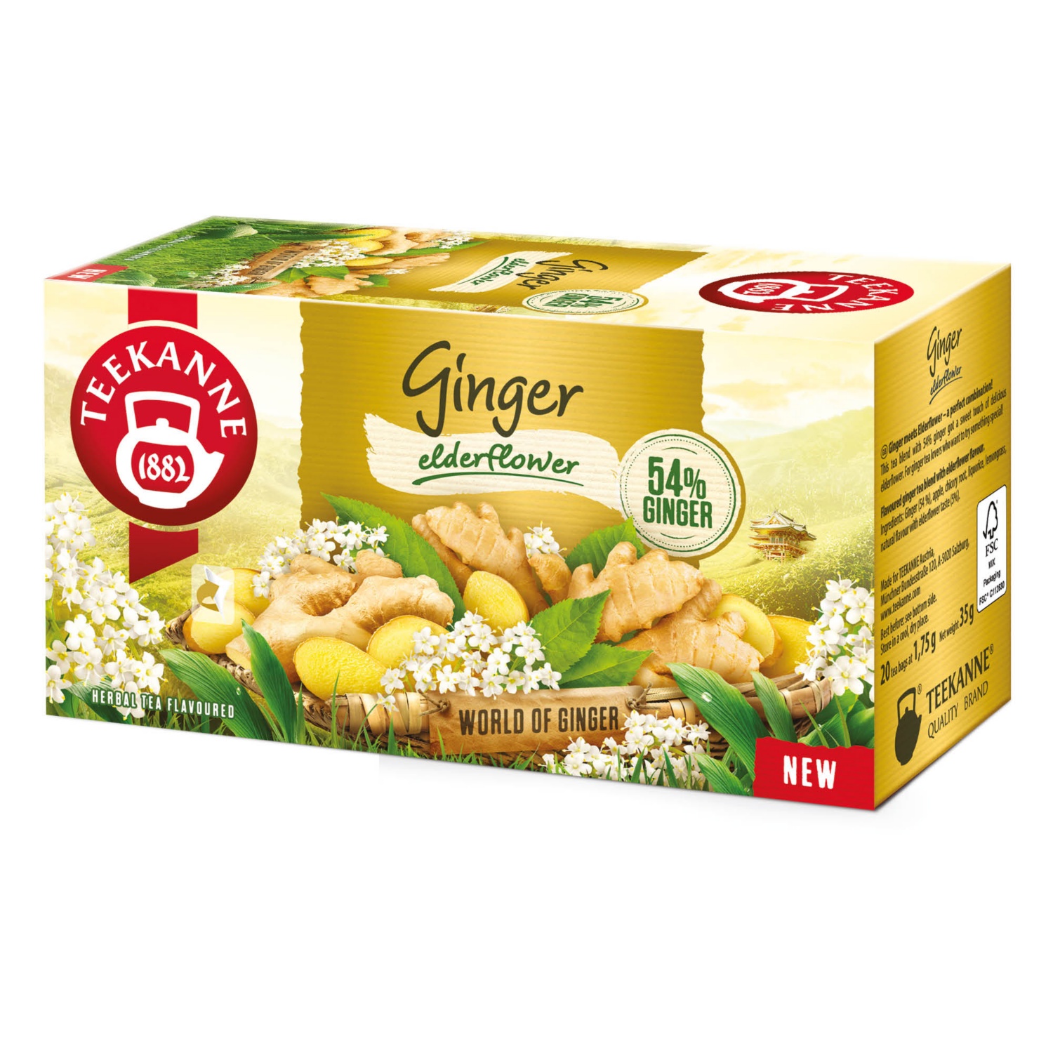 TEEKANNE Teaválogatás, Ginger & Elderflower, 20 filter