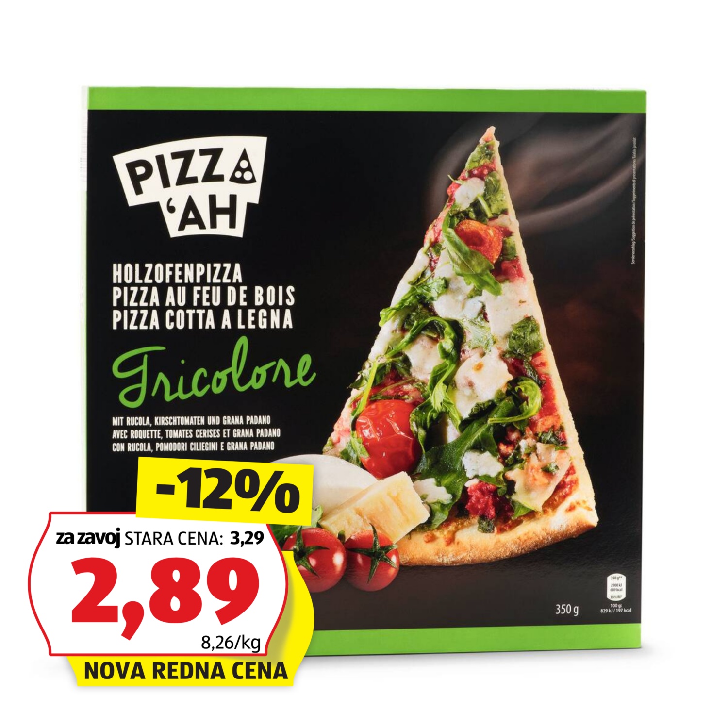 PIZZ‘AH Pizza iz krušne peči, tribarvna
