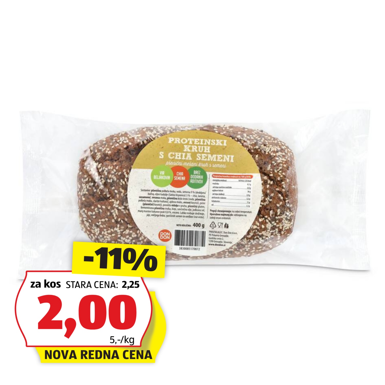 OKUS TRADICIJE Proteinski kruh s Chia semeni