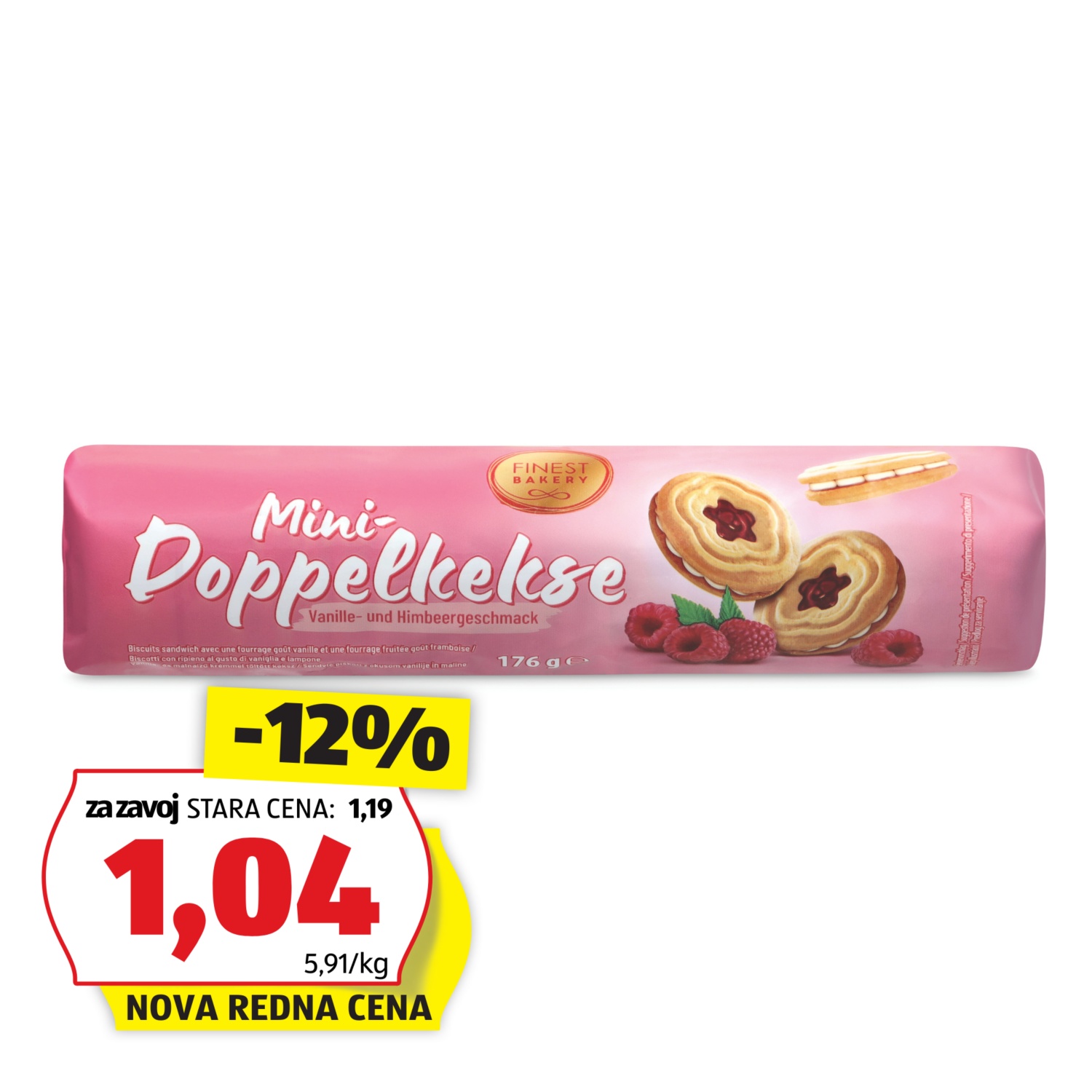 FINEST BAKERY Piškoti, malina