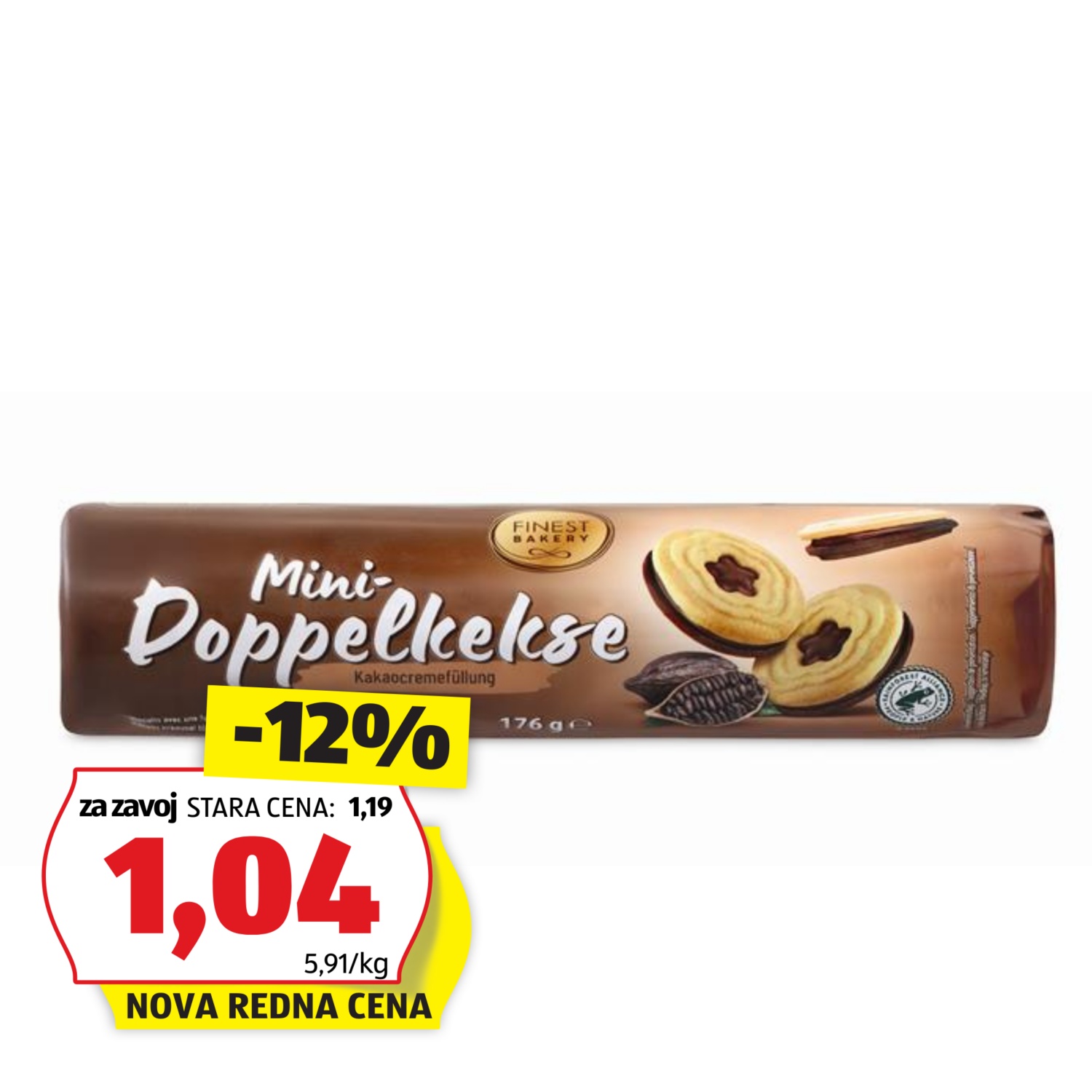 FINEST BAKERY Piškoti, s kakavovo kremo